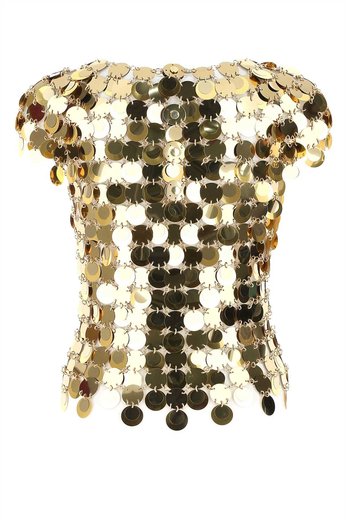 Rabanne Women Gold Sequins Top PACO RABANNE