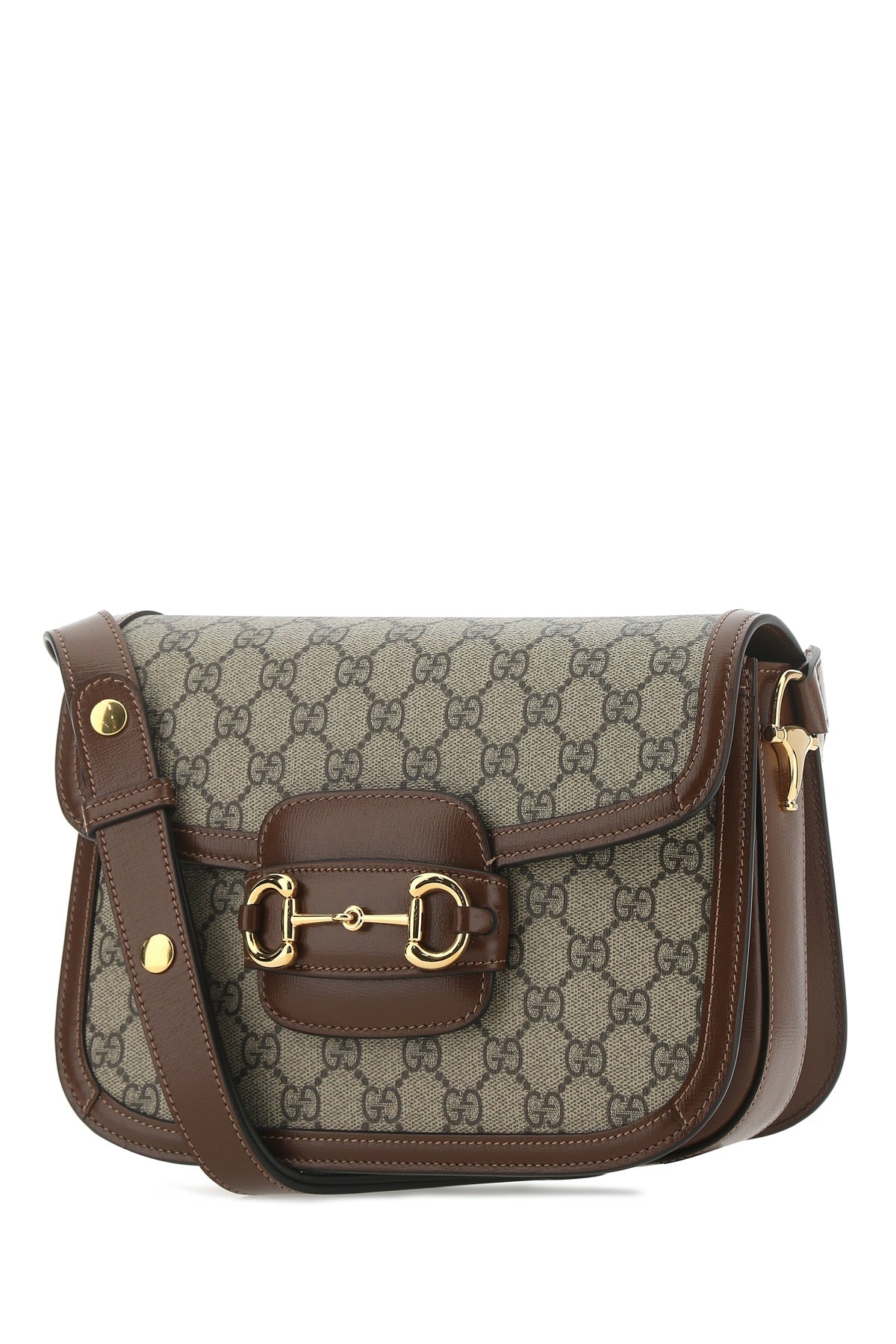 Gucci Women Gg Supreme Fabric And Leather Horsebit 1955 Shoulder Bag GUCCI