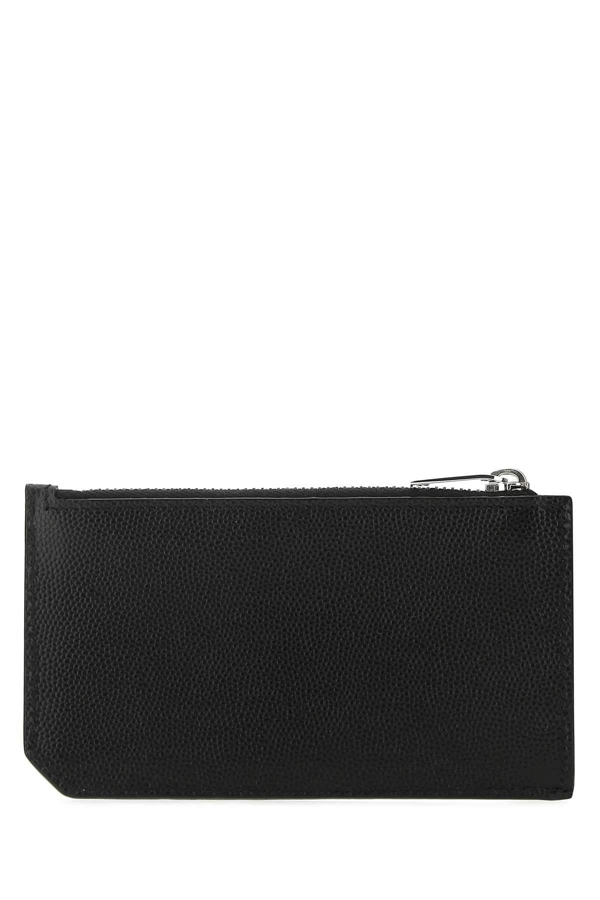 Saint Laurent Men Black Leather Card Holder SAINT LAURENT