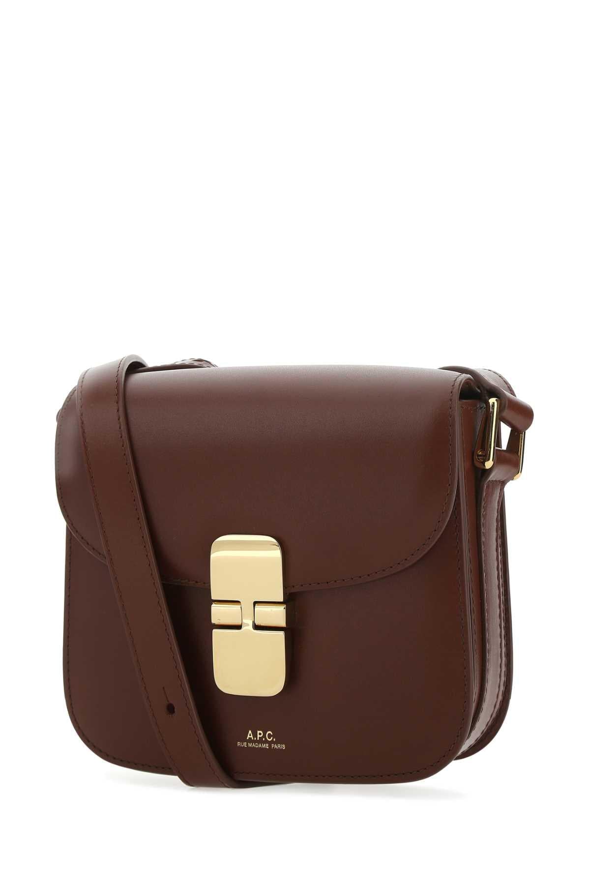 A.P.C. Women Brown Leather Grace Mini Crossbody Bag A.P.C.