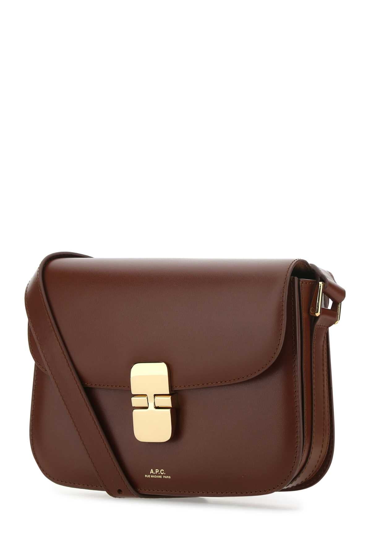 A.P.C. Women Brown Leather Small Grace Crossbody Bag A.P.C.