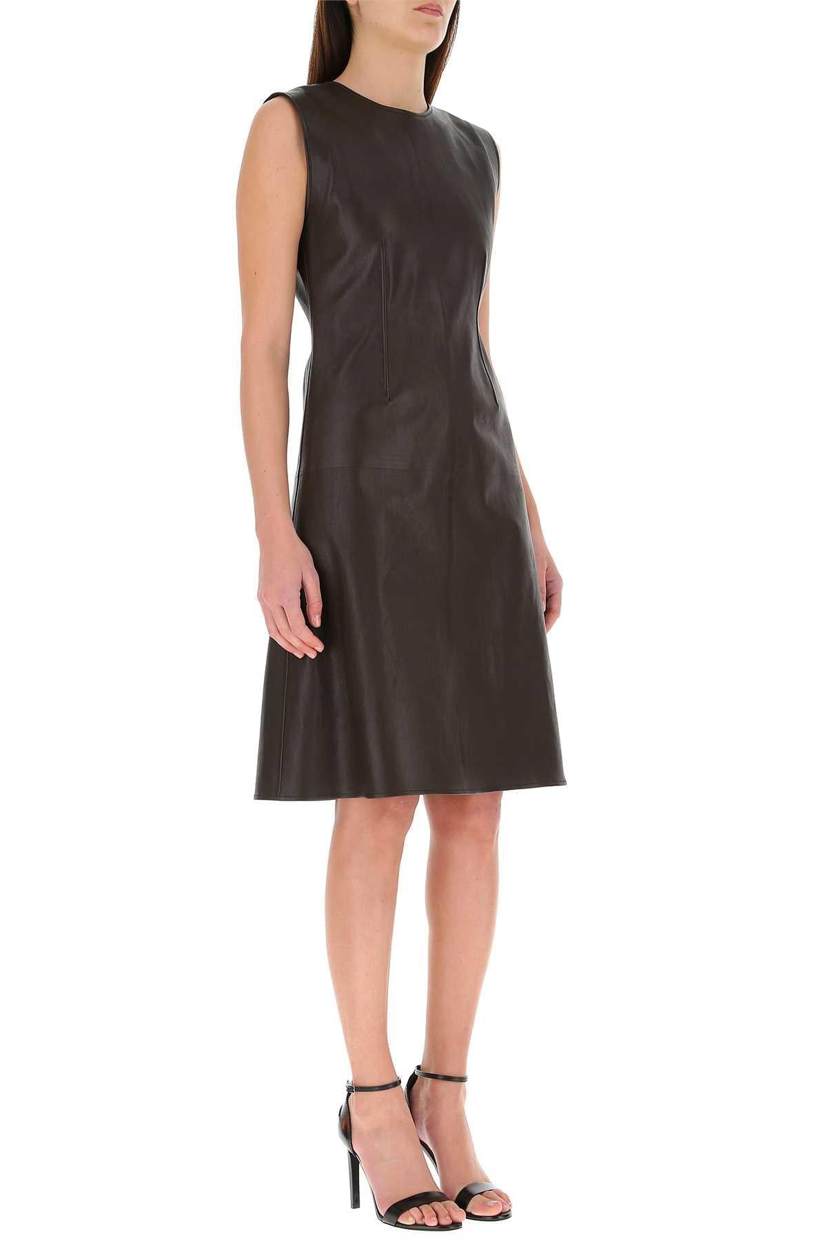 Bottega Veneta Women Dark Brown Nappa Leather Dress BOTTEGA VENETA
