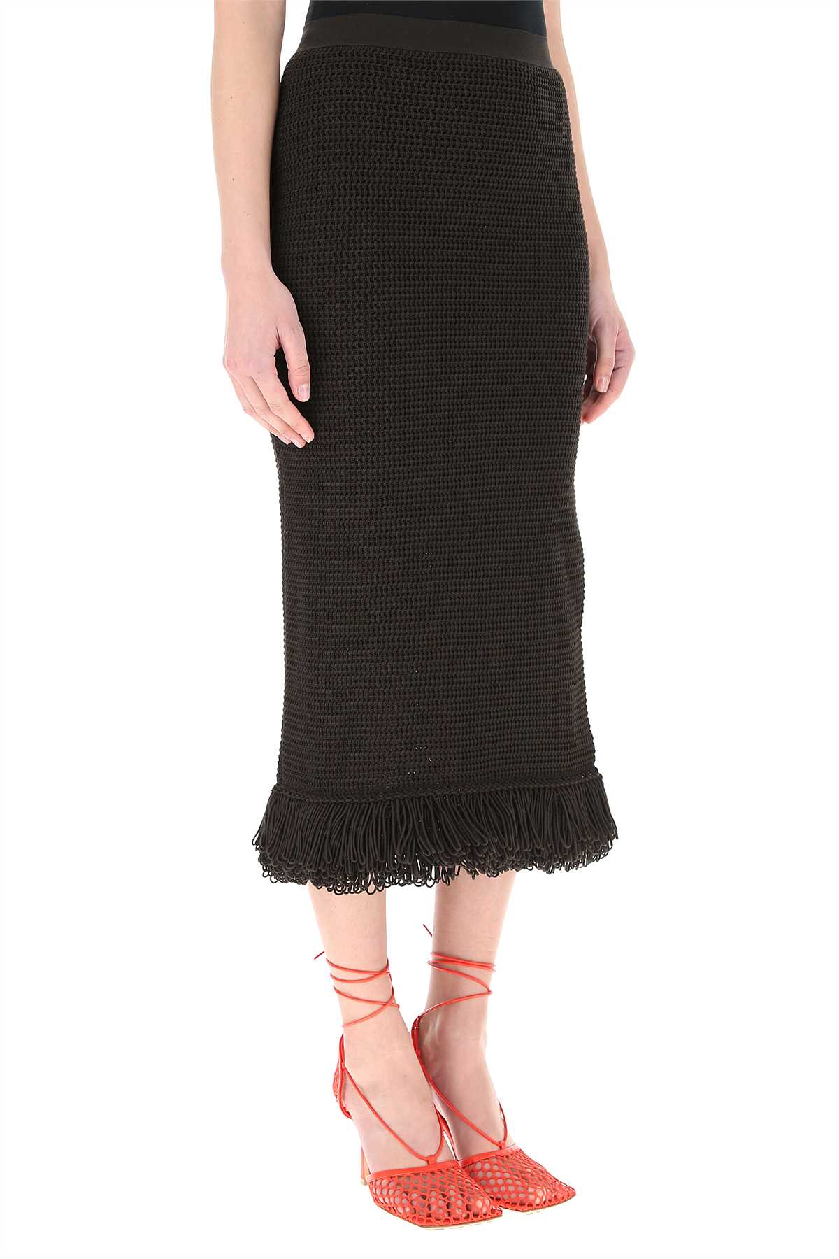 Bottega Veneta Women Dark Brown Cotton Skirt BOTTEGA VENETA