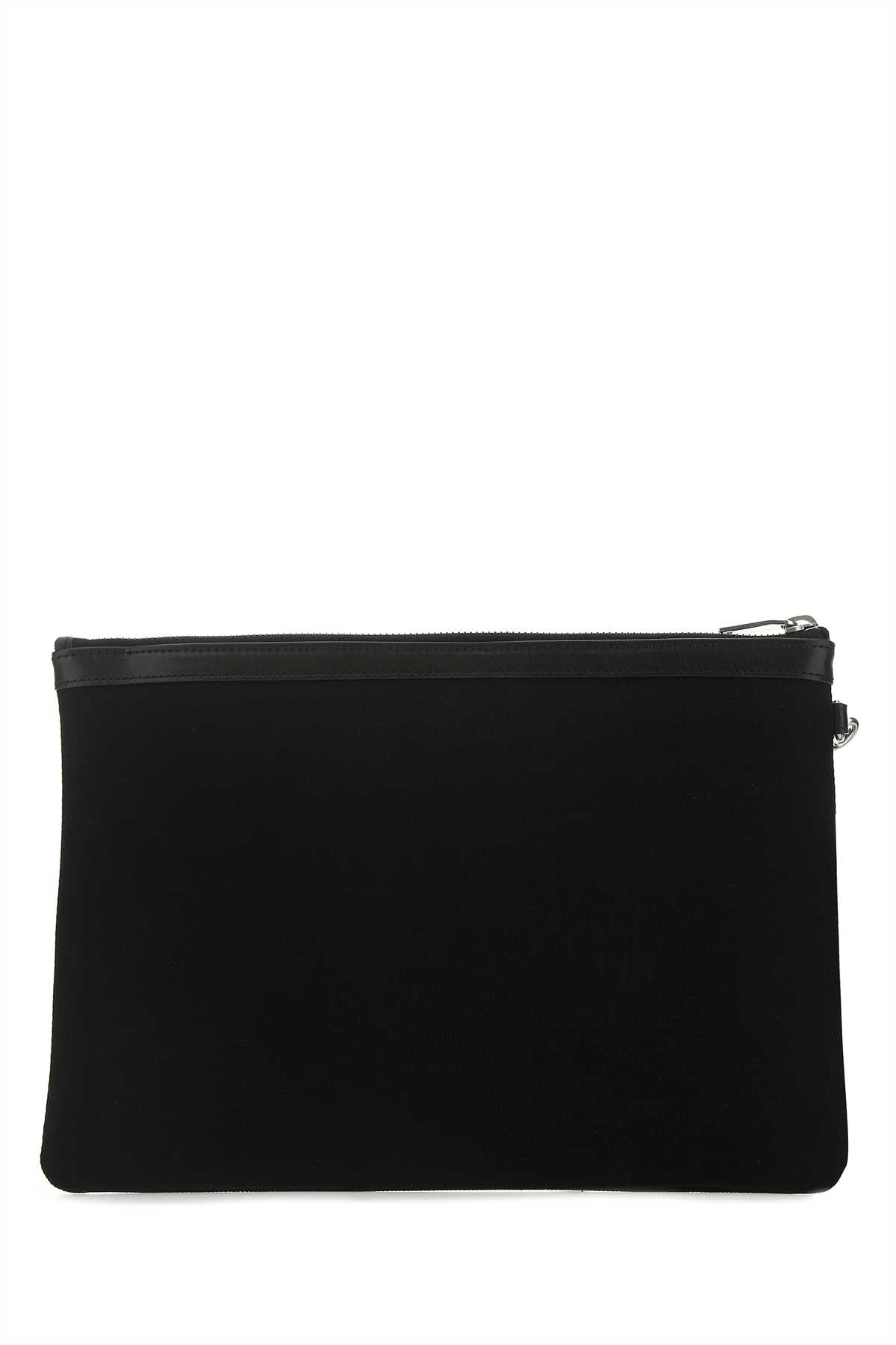 Saint Laurent Men Black Canvas Rive Gauche Clutch SAINT LAURENT