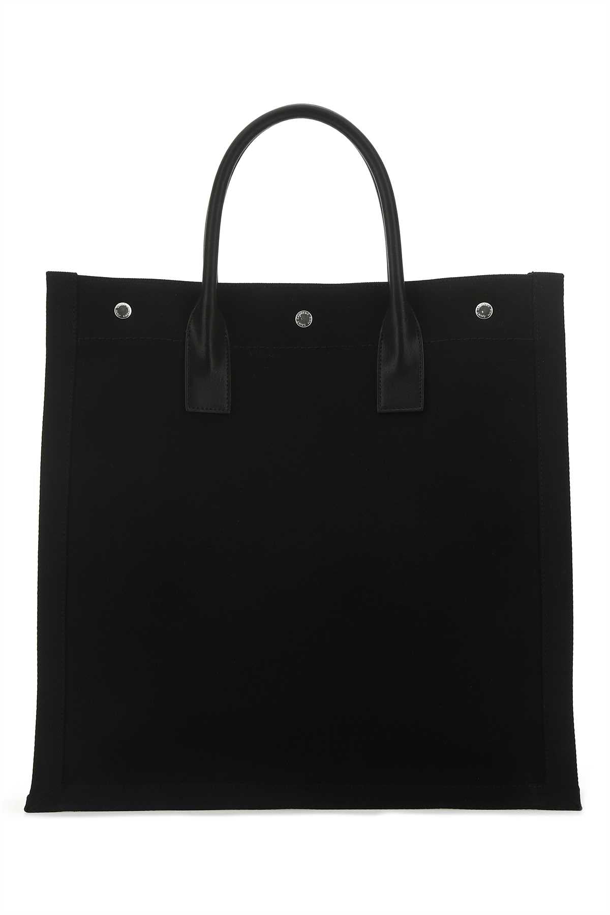 Saint Laurent Men Black Canvas Rive Gauche Shopping Bag SAINT LAURENT