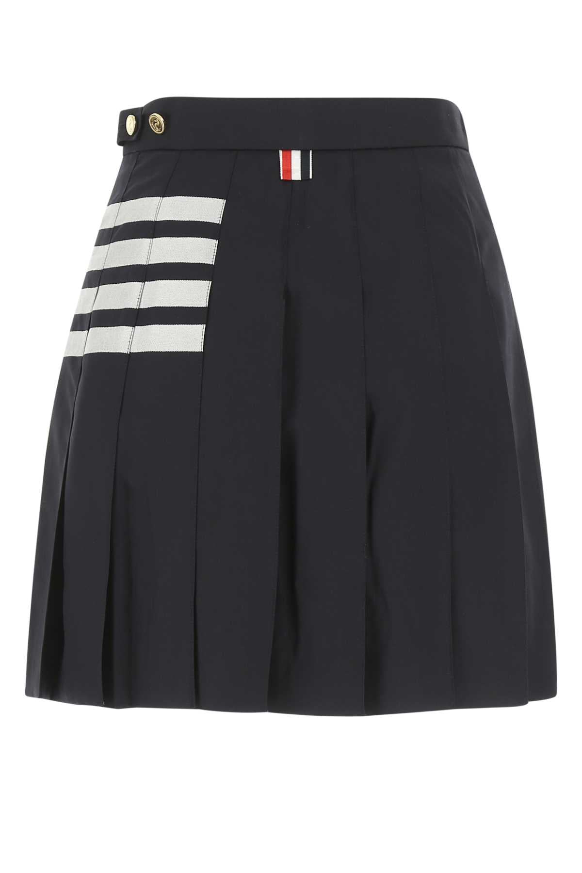 Thom Browne Women Navy Blue Wool Mini Skirt