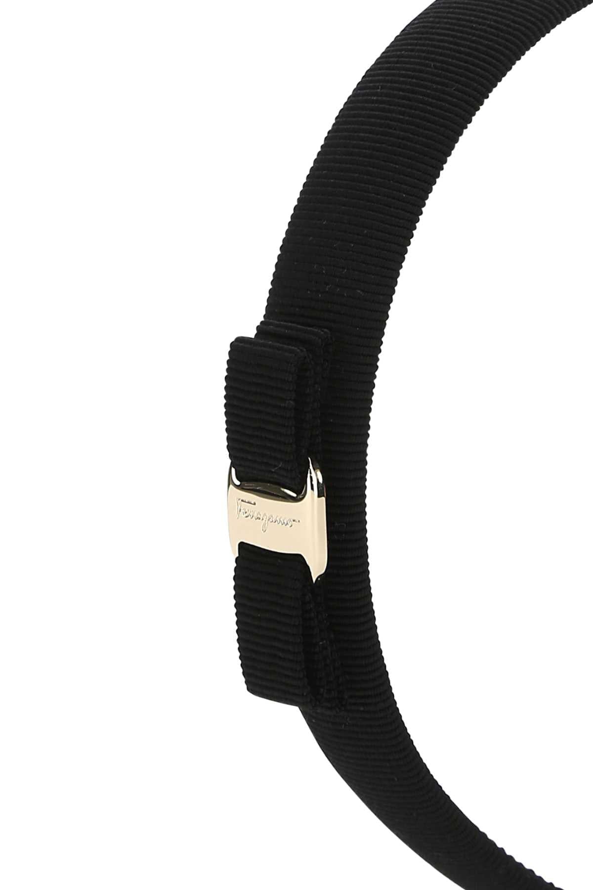 Salvatore Ferragamo Women Black Cotton Blend Hair Band FERRAGAMO