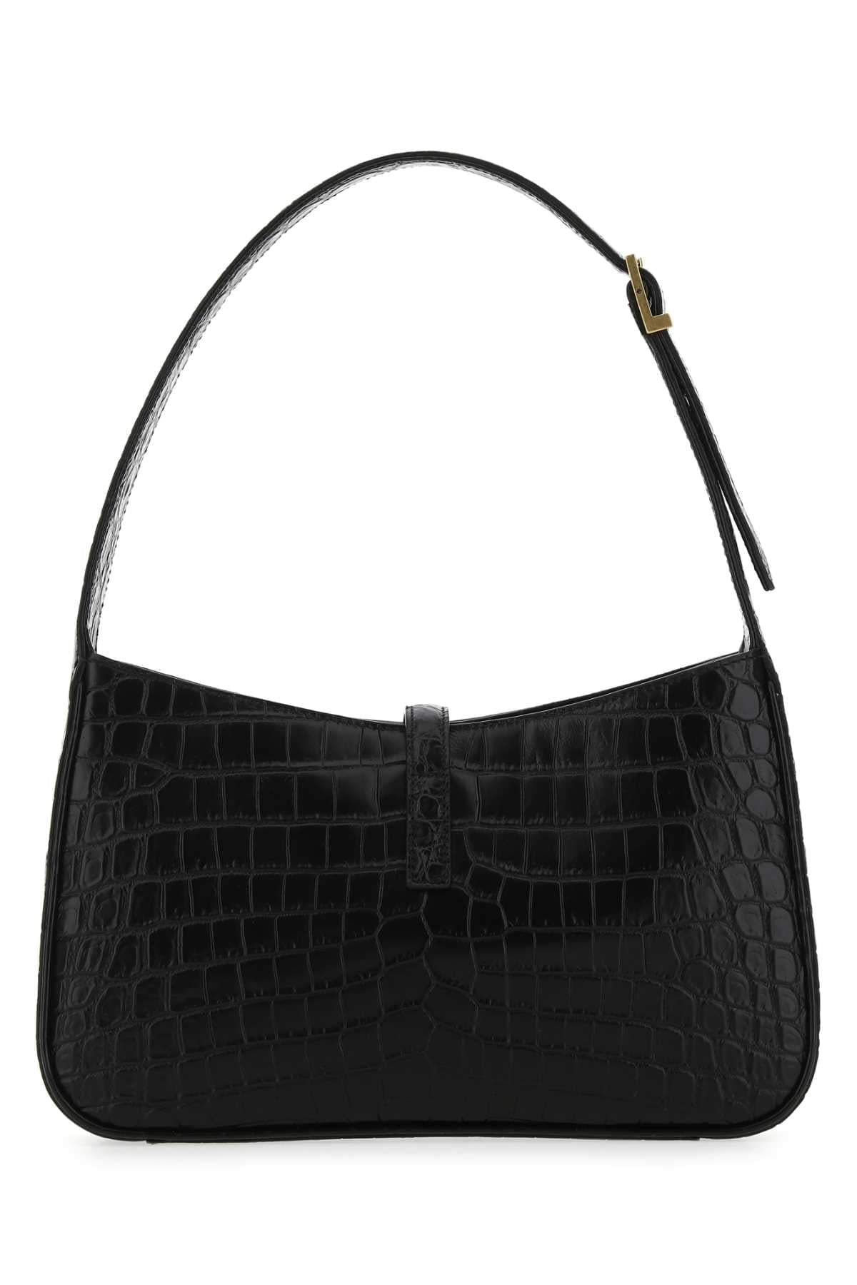 Saint Laurent Women Black Leather Le 5 A 7 Shoulder Bag SAINT LAURENT