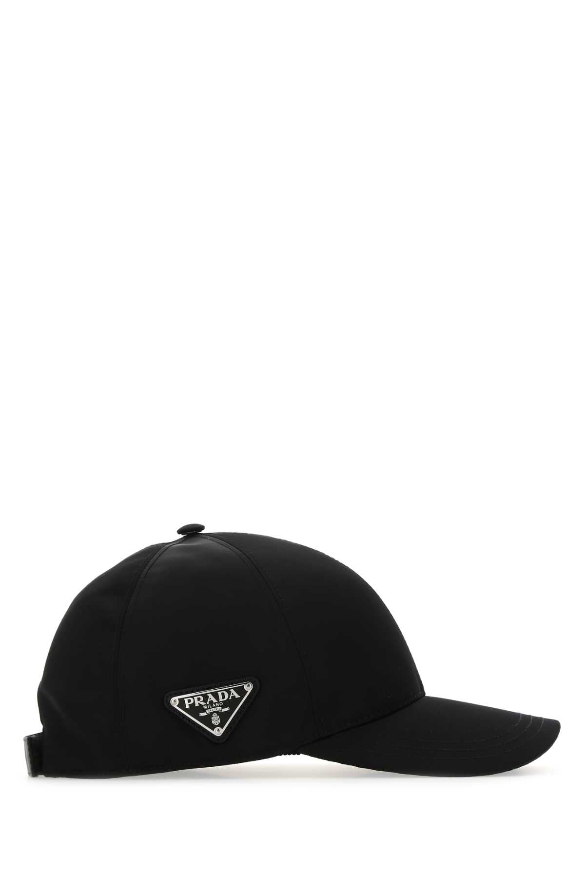 Prada Men Black Re-Nylon Baseball Cap PRADA