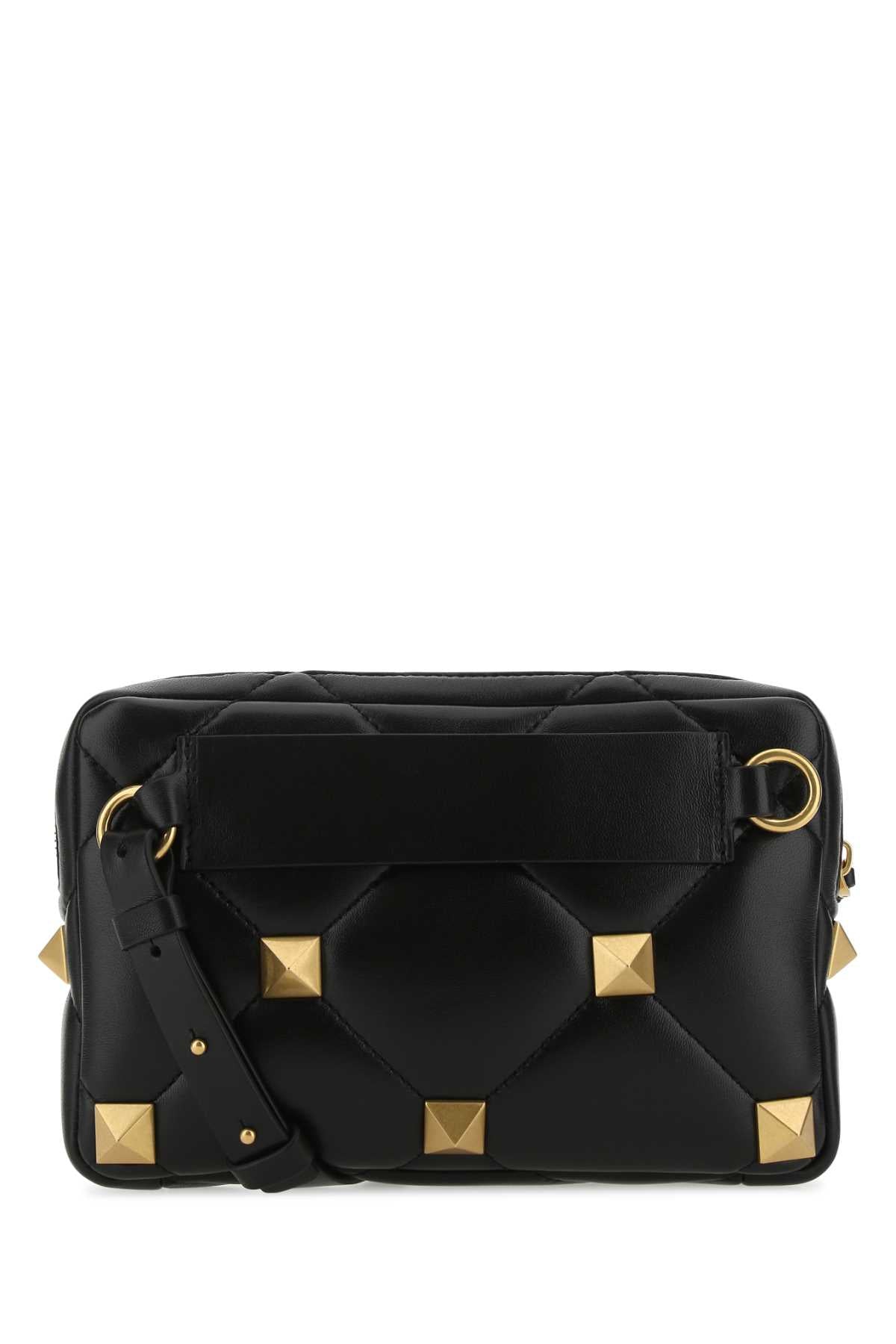 Valentino Garavani Men Black Nappa Leather Roman Stud Handbag VALENTINO GARAVANI