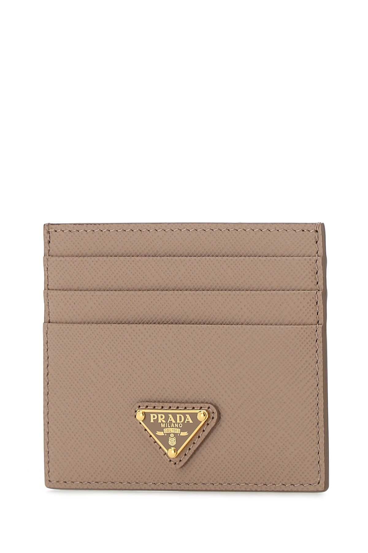 Prada Women Powder Pink Leather Card Holder PRADA