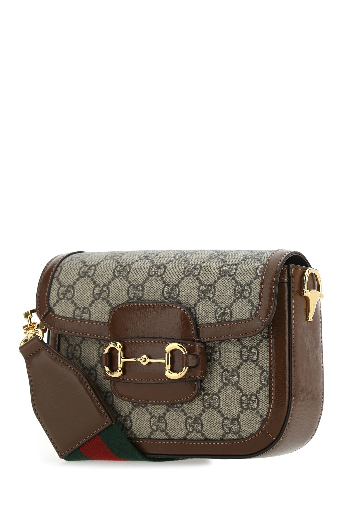 Gucci Women Gg Supreme Fabric And Leather Mini Horsebit 1955 Crossbody Bag GUCCI
