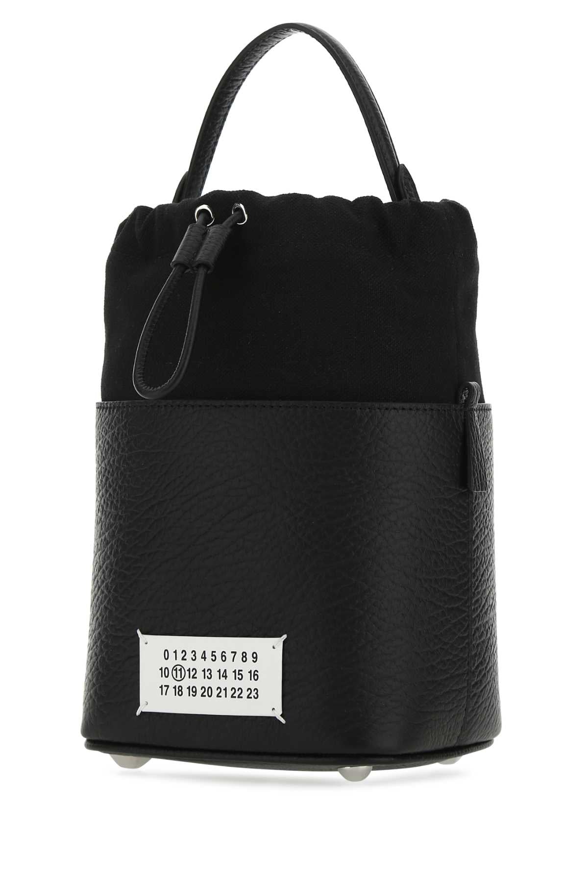 Maison Margiela Women Black Leather And Canvas Mini 5Ac Bucket Bag MAISON MARGIELA