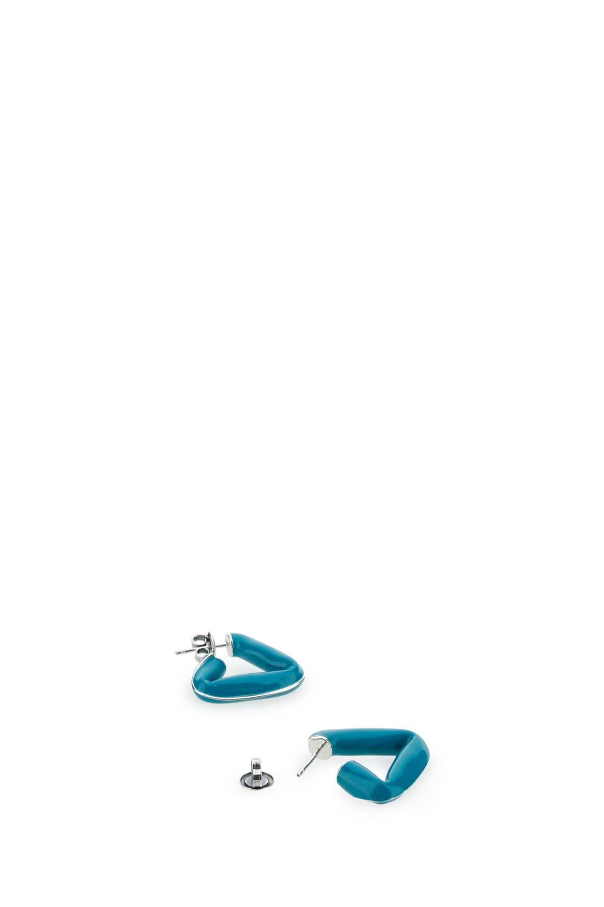 Bottega Veneta Women Teal Green 925 Silver Fold Earrings BOTTEGA VENETA