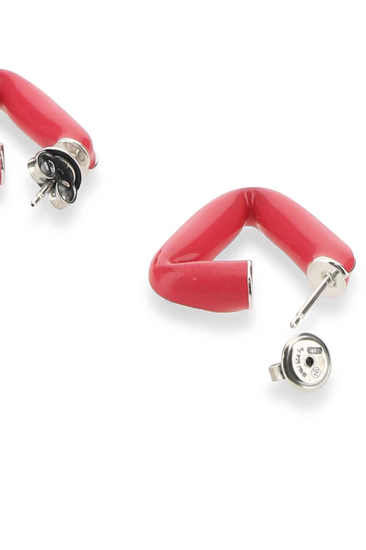 Bottega Veneta Women Fuchsia 925 Silver Fold Earrings BOTTEGA VENETA