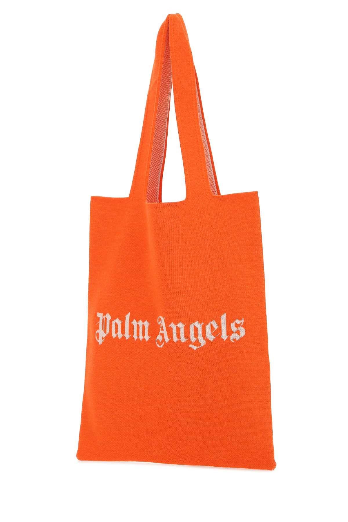 Palm Angels Women Orange Wool Blend Shopping Bag PALM ANGELS