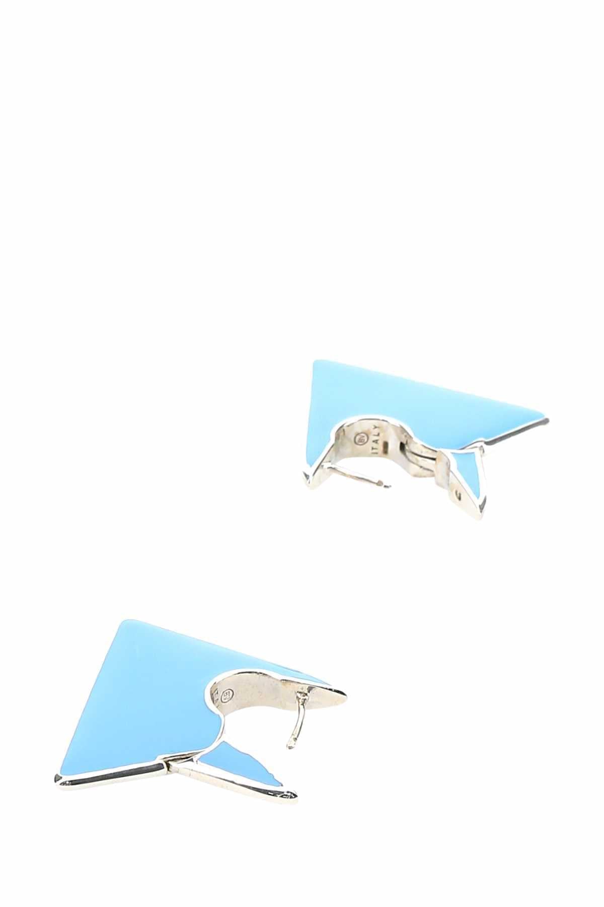 Bottega Veneta Women Light Blue Silver Essentials Earrings BOTTEGA VENETA