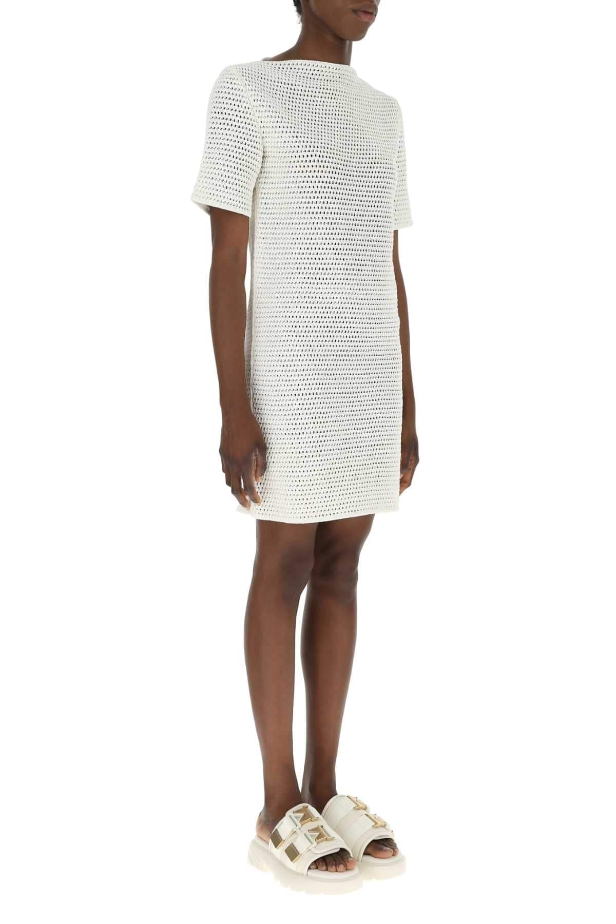 Bottega Veneta Women Ivory Crochet Dress BOTTEGA VENETA