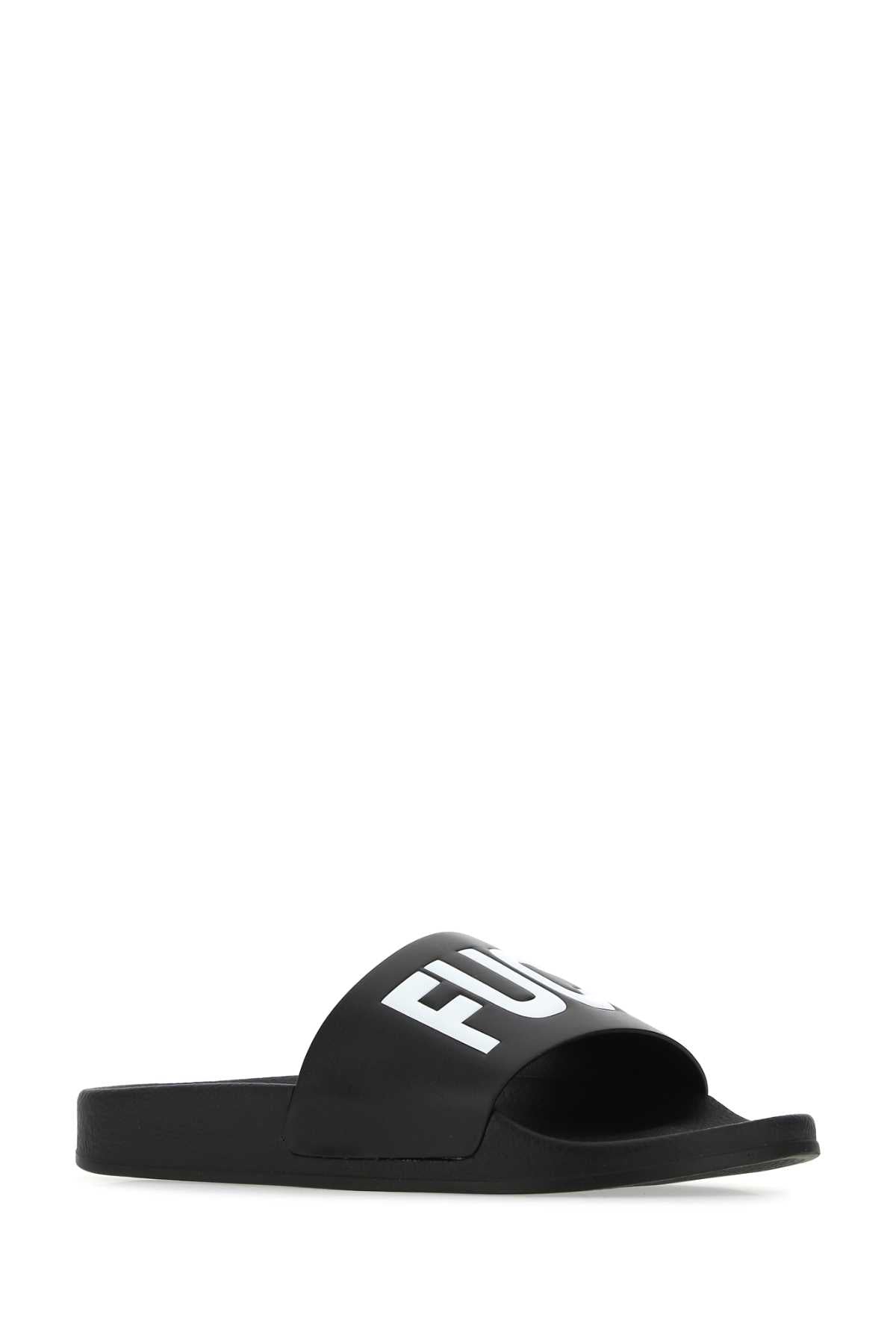Vtmnts Men Black Rubber Slippers VTMNTS