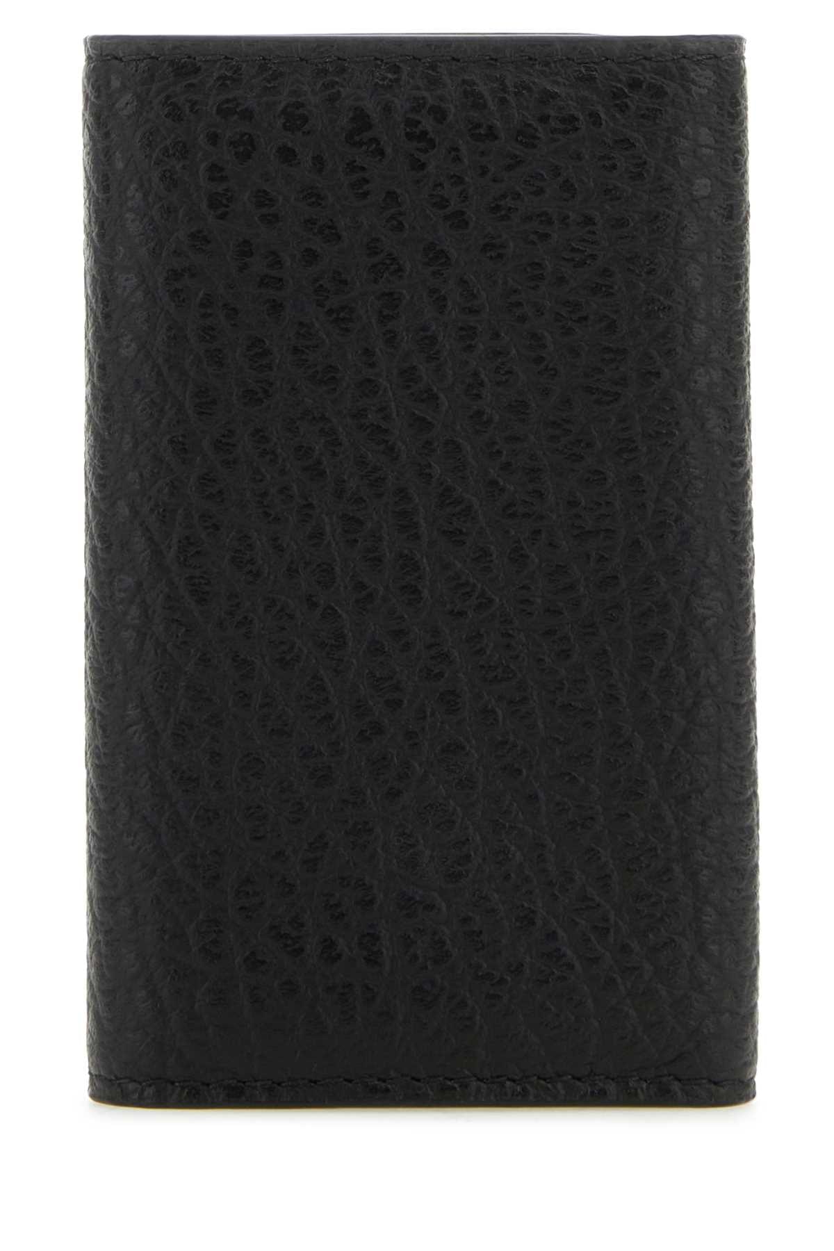 Maison Margiela Women Black Leather Four Stitches Keyring Case MAISON MARGIELA