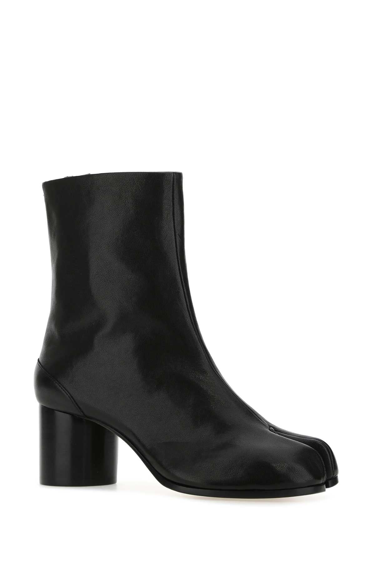 Maison Margiela Women Black Leather Tabi Ankle Boots MAISON MARGIELA