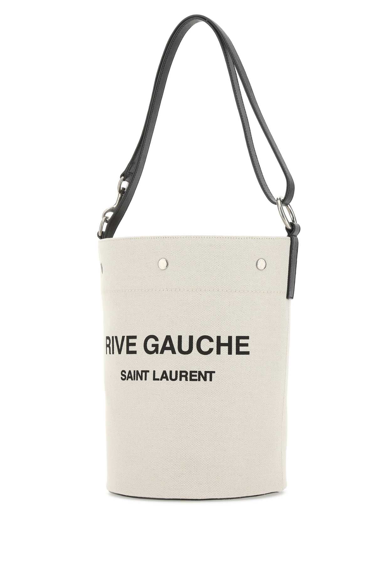 Saint Laurent Men Ivory Canvas Rive Gauche Bucket Bag SAINT LAURENT