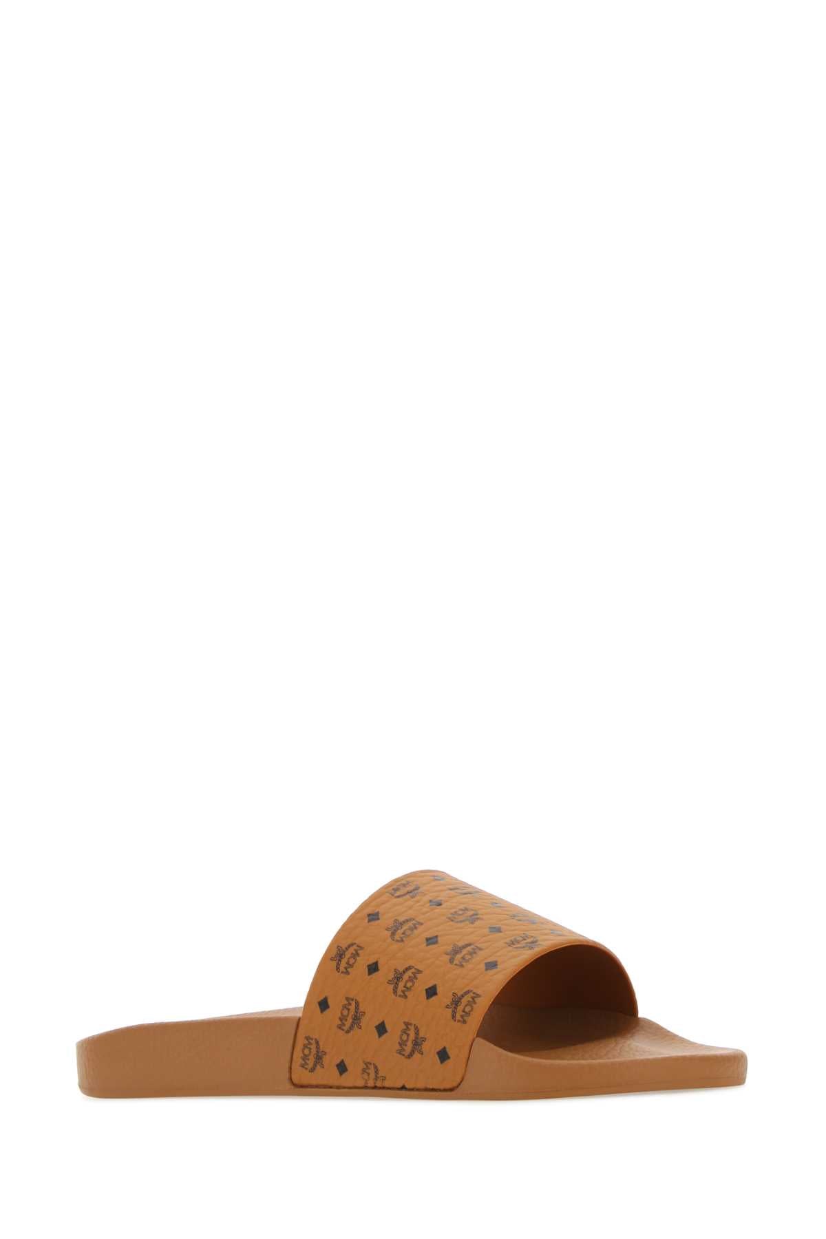 Mcm Men Camel Canvas Slippers MCM