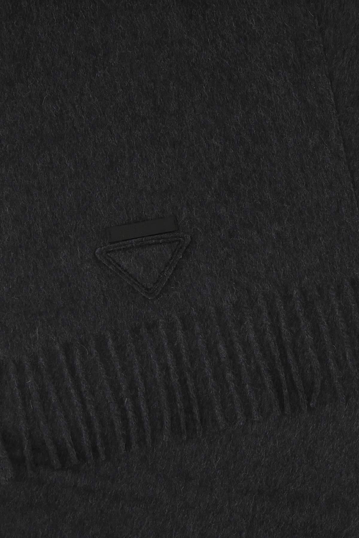 Prada Women Charcoal Cashmere Scarf PRADA