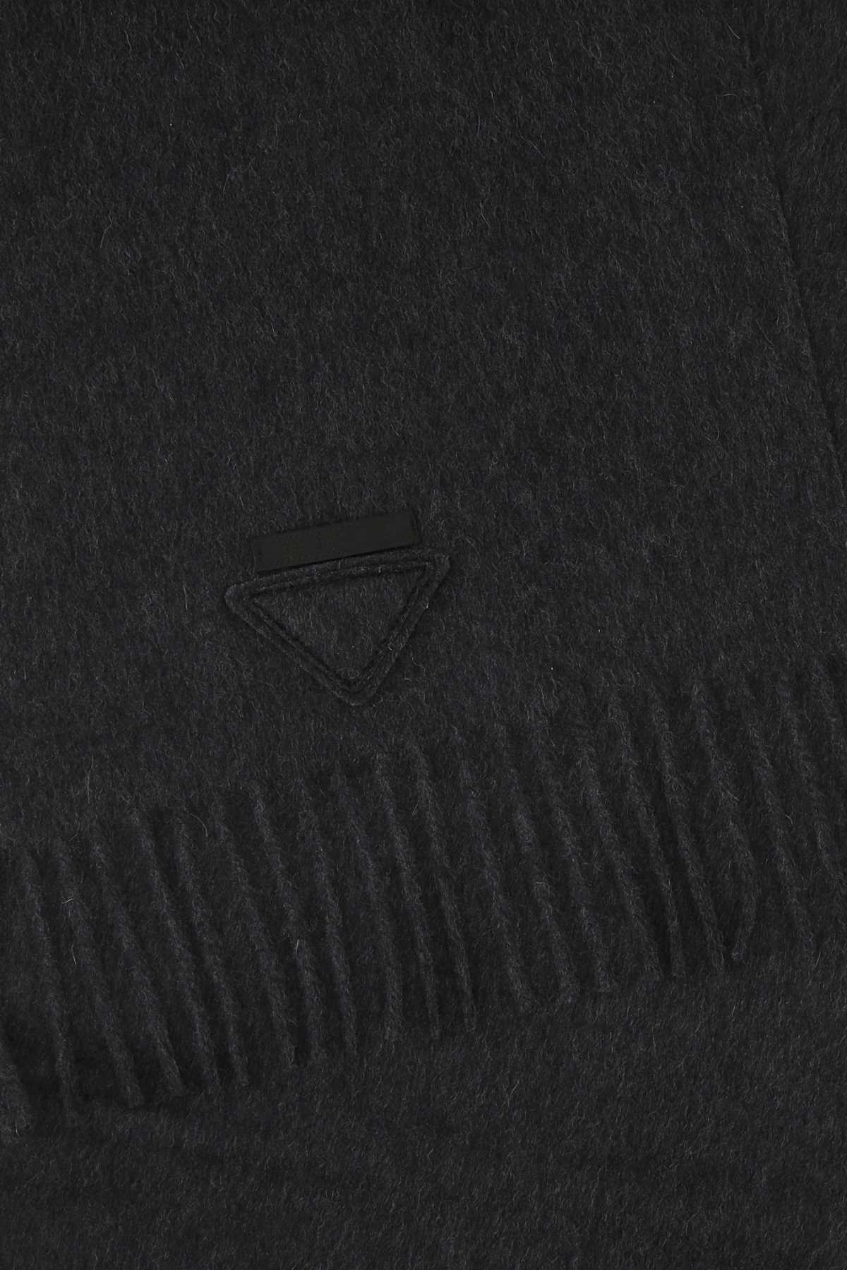 Prada Women Charcoal Cashmere Scarf PRADA