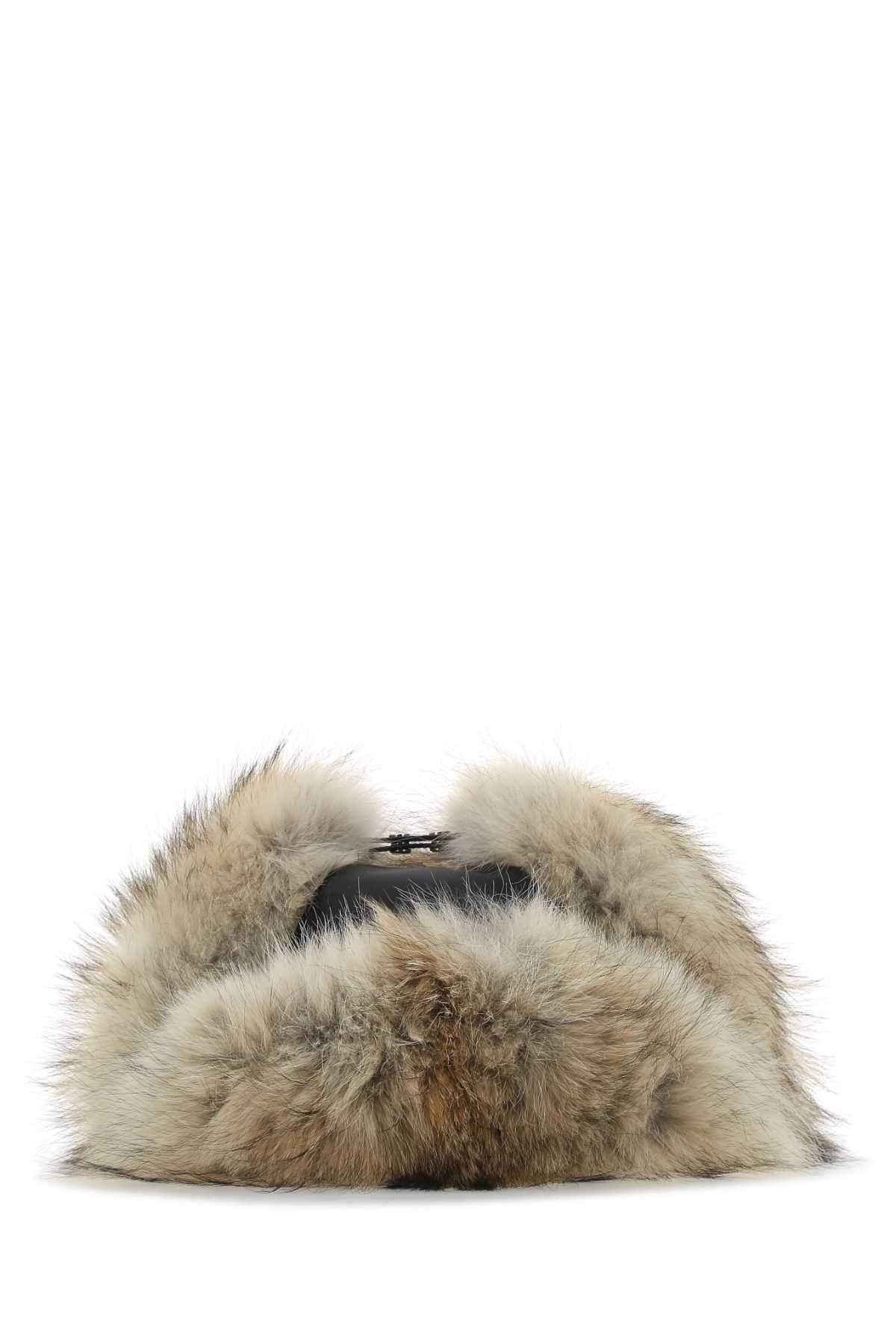 Prada Women Nylon And Fur Hat PRADA