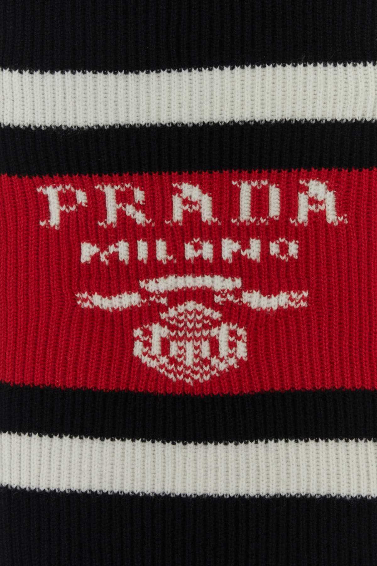 Prada Men Black Cashmere Scarf PRADA