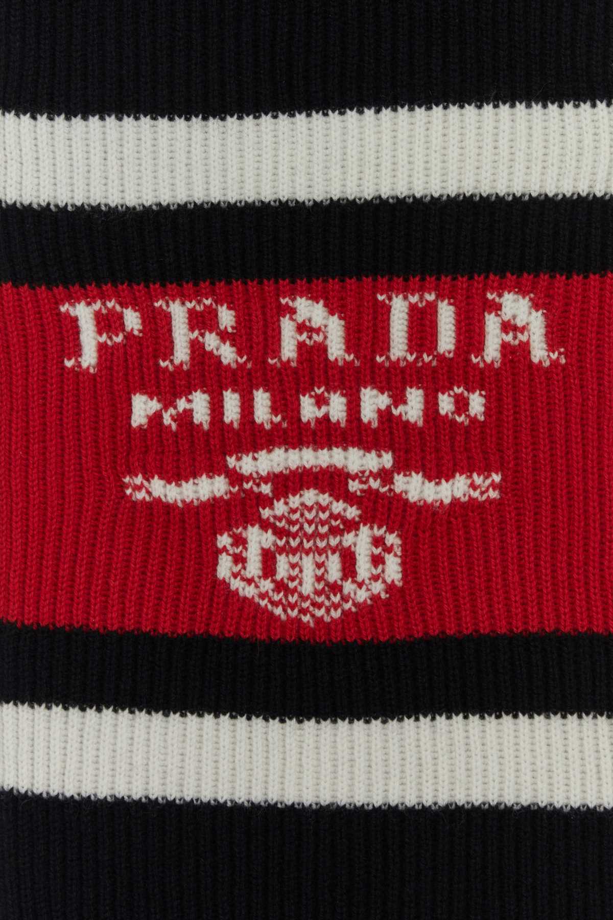 Prada Men Black Cashmere Scarf PRADA