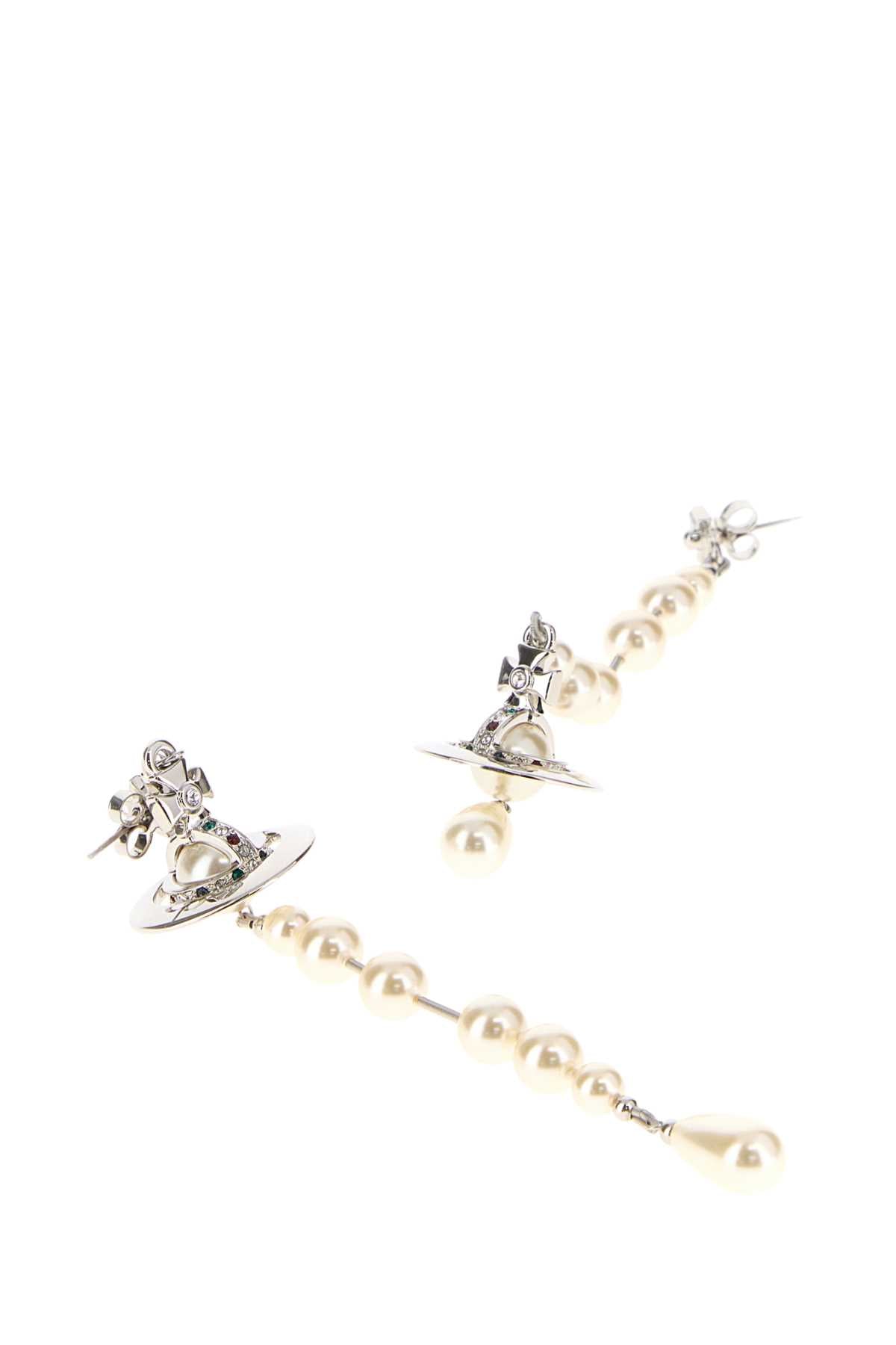 Vivienne Westwood Women Two-Tone Metal And Peals Broken Pear Earrings VIVIENNE WESTWOOD