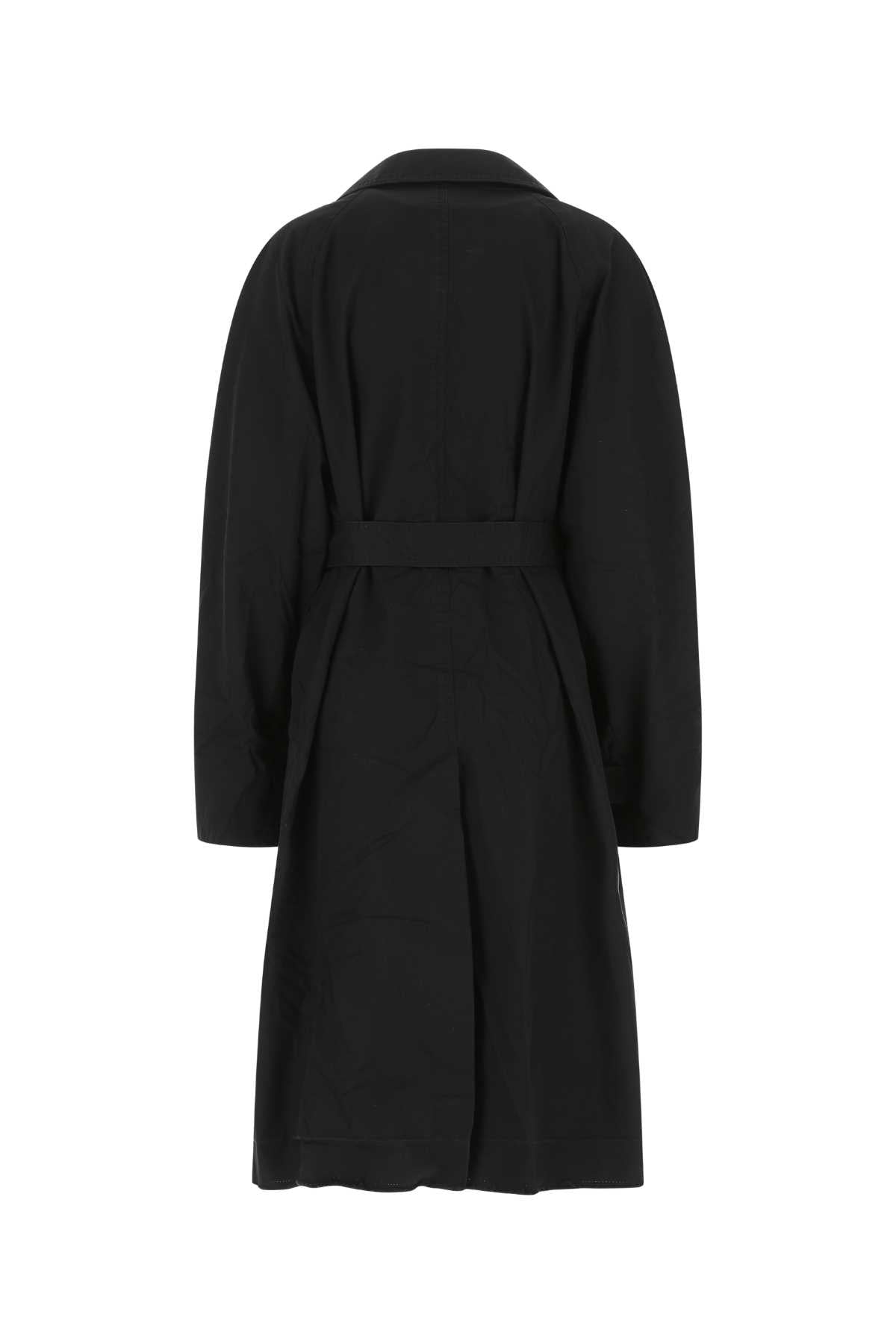 Balenciaga Women Midnight Blue Cotton Overcoat BALENCIAGA