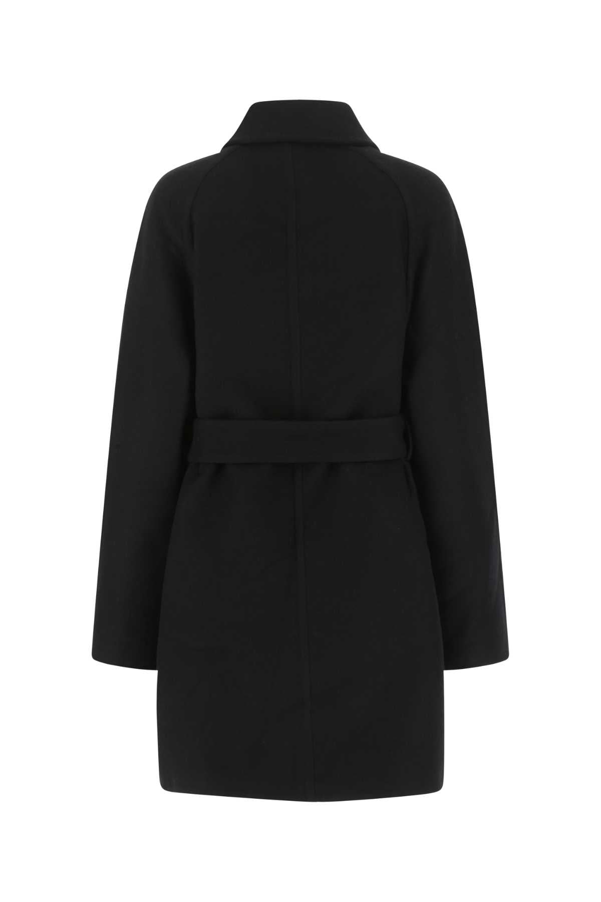 Givenchy Women Black Wool Blend Coat GIVENCHY