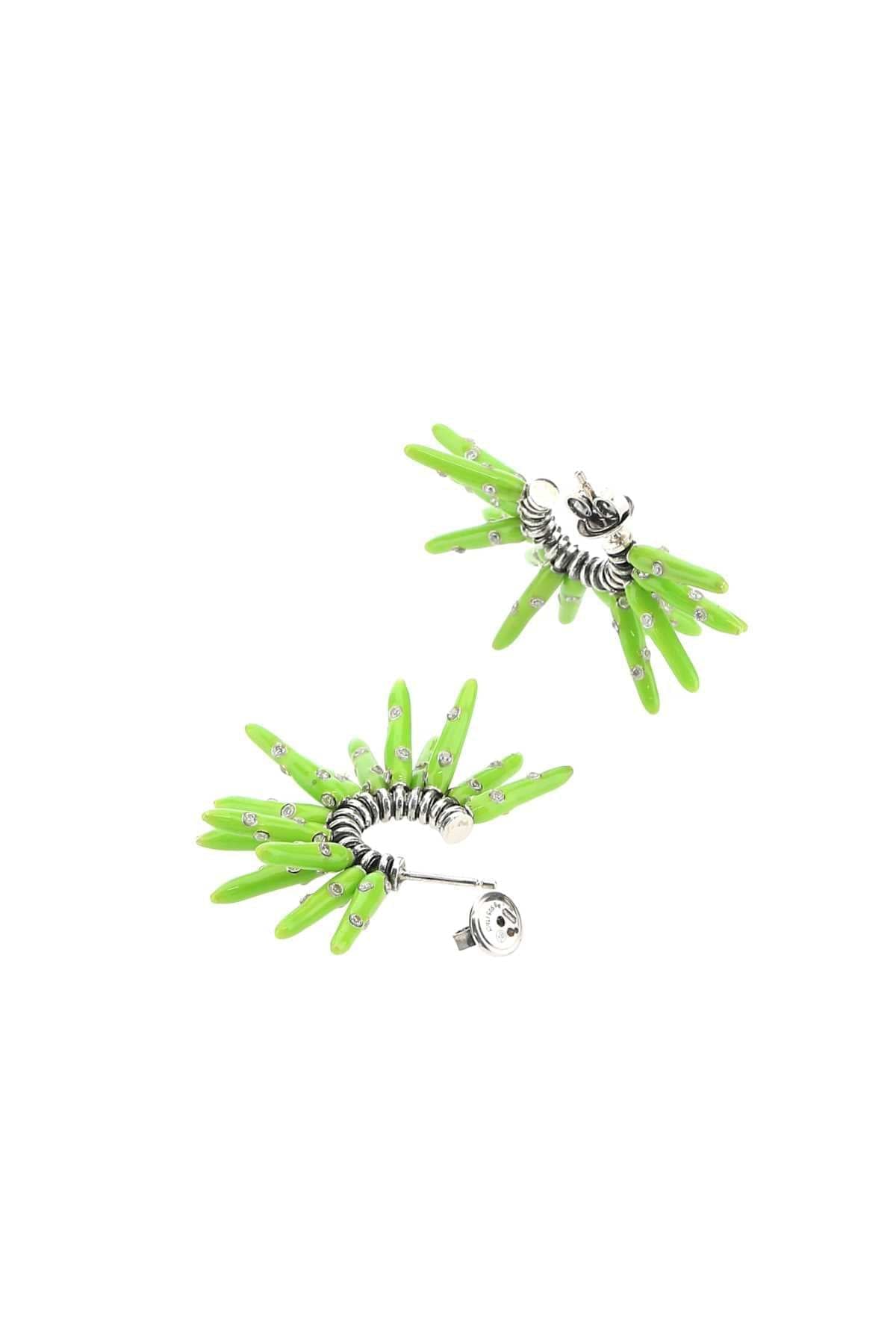 Bottega Veneta Women Acid Green 925 Silver Cone Earrings BOTTEGA VENETA