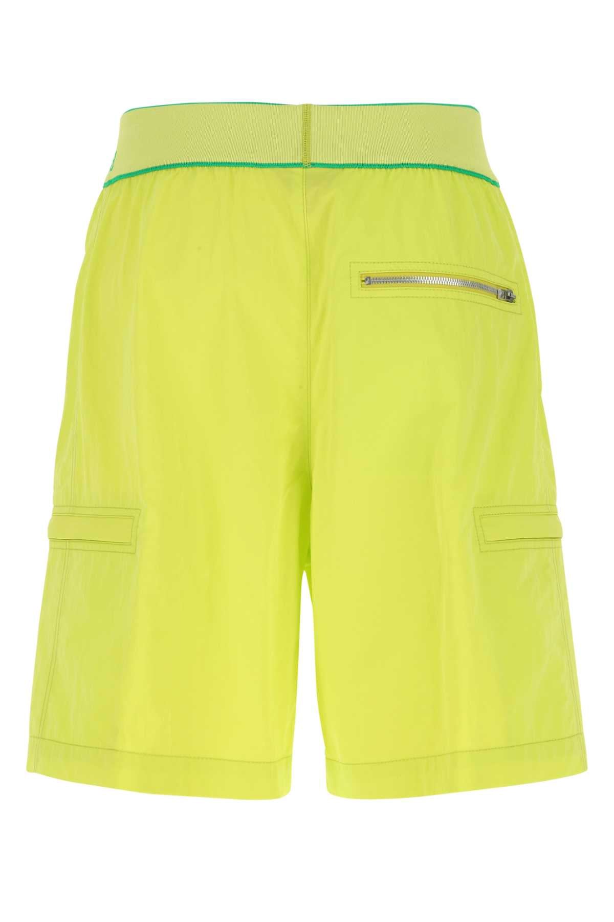 Bottega Veneta Men Acid Green Nylon Bermuda Shorts BOTTEGA VENETA