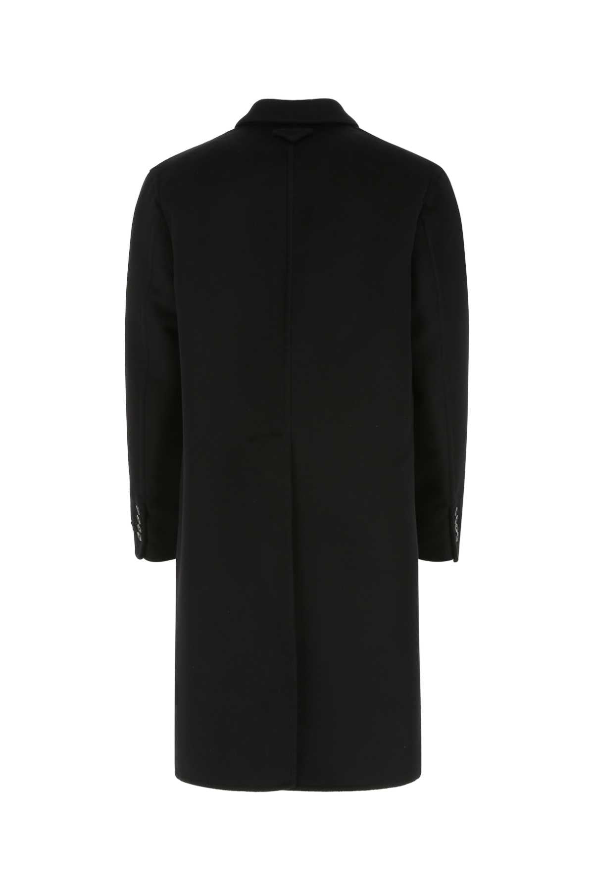 Prada Men Black Wool Blend Coat PRADA