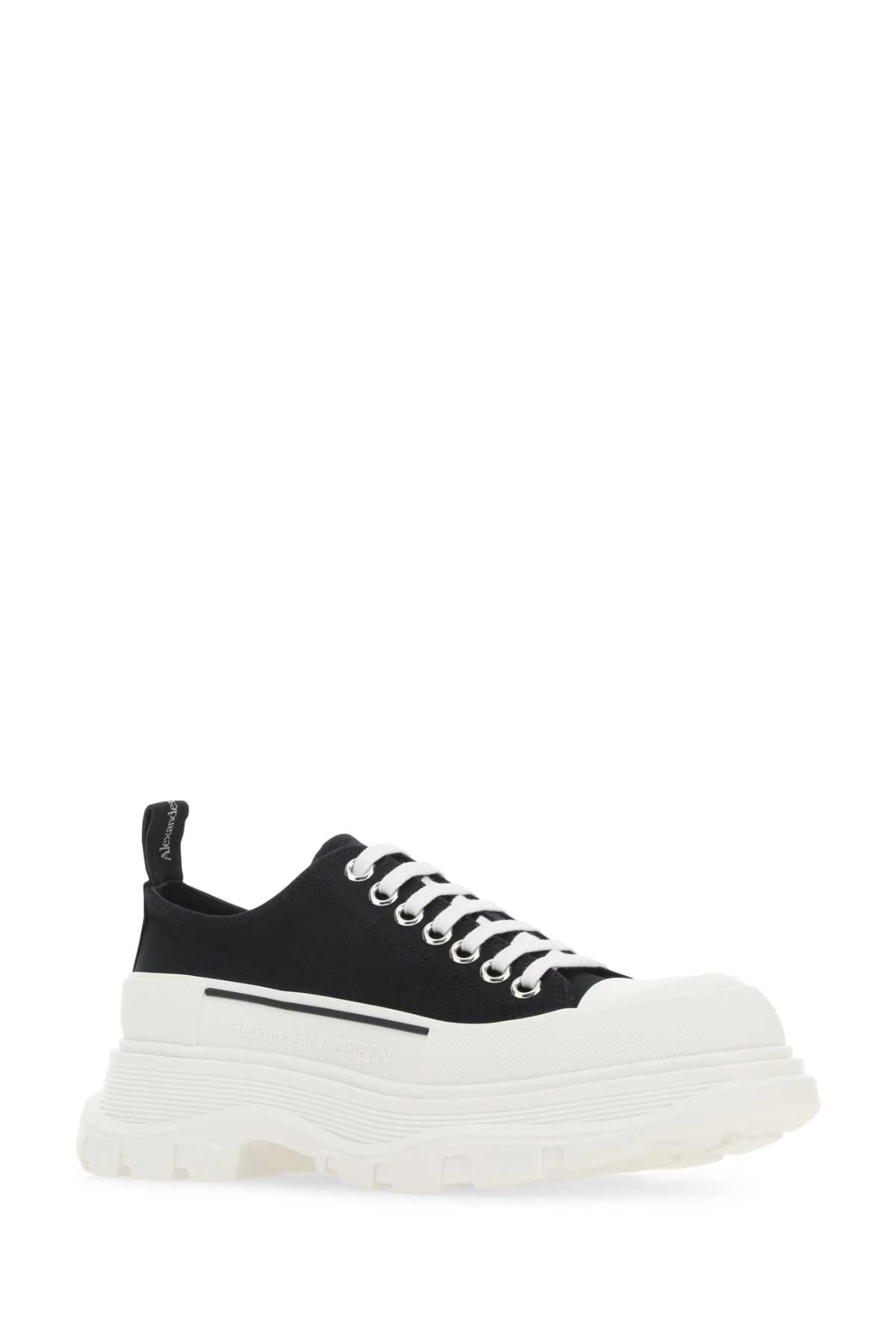 Alexander Mcqueen Women Black Canvas Tread Slick Sneakers ALEXANDER MCQUEEN