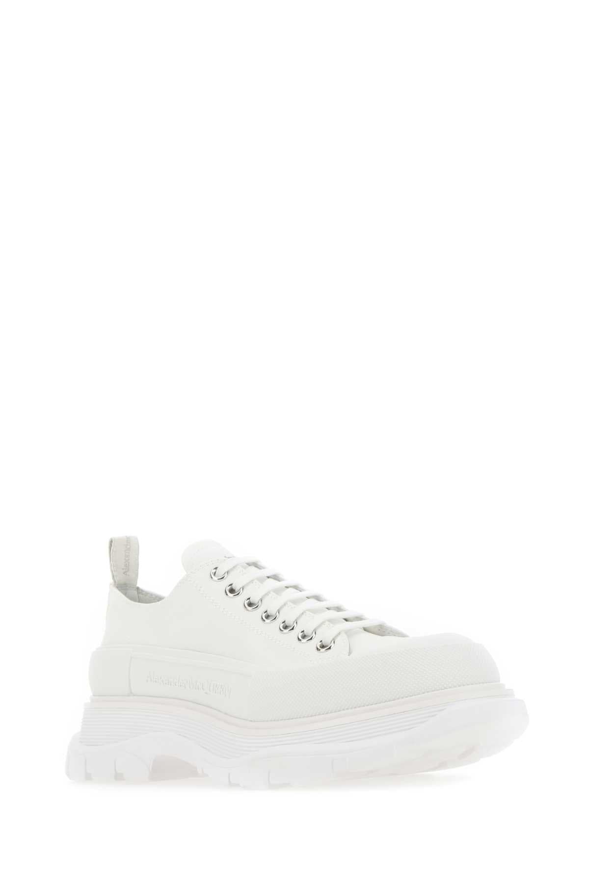 Alexander Mcqueen Men White Canvas Tread Slick Sneakers ALEXANDER MCQUEEN