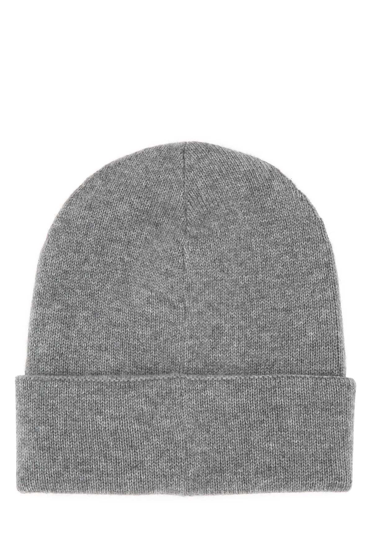 Alexander Mcqueen Men Grey Cashmere Beanie Hat ALEXANDER MCQUEEN