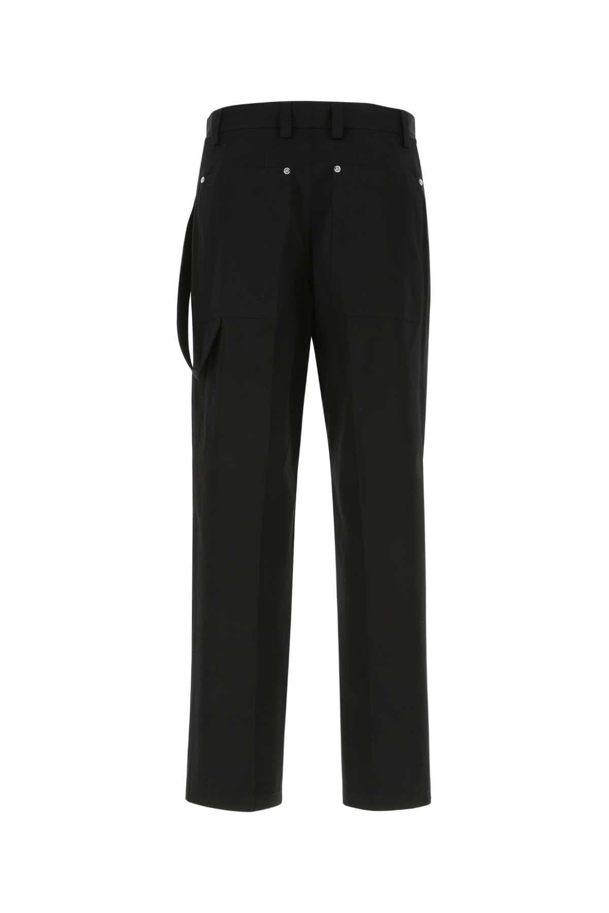 Burberry Men Black Cotton Wide-Leg Pant BURBERRY