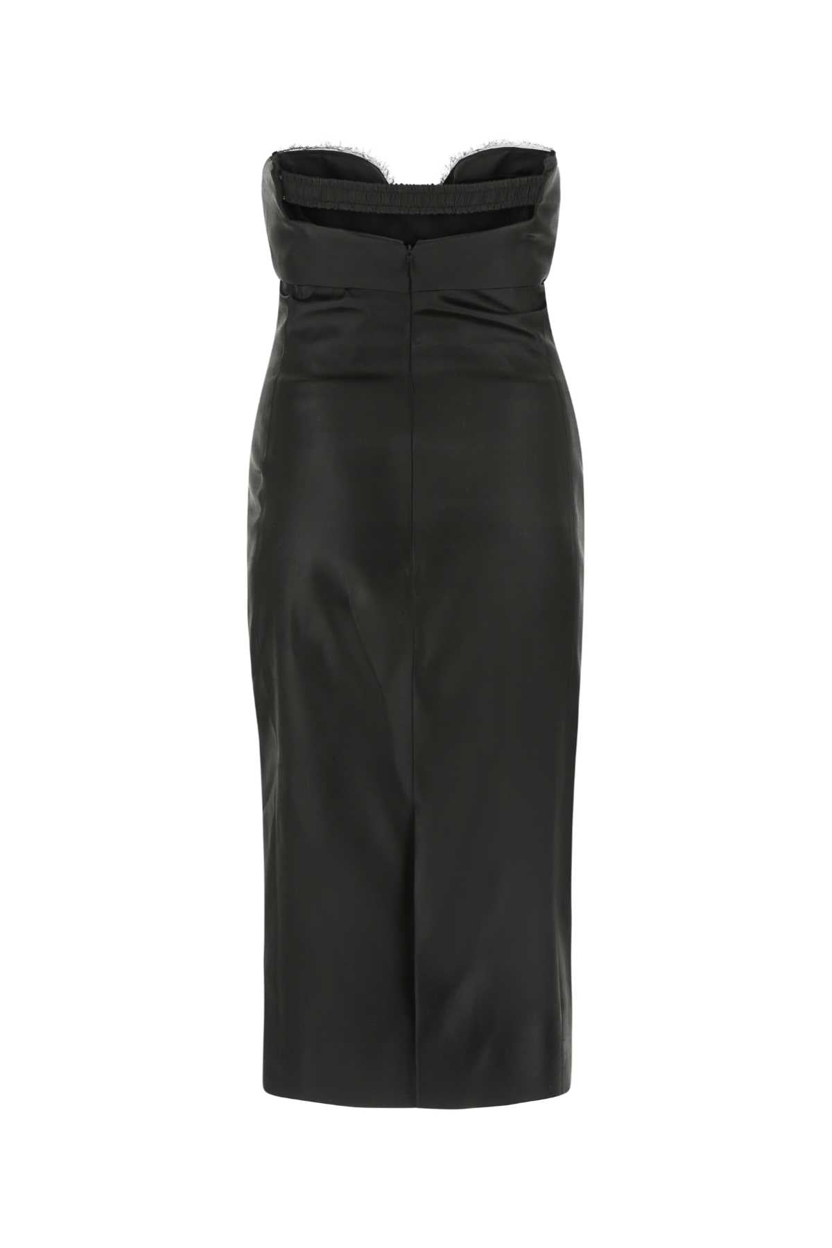 Saint Laurent Women Black Satin Dress SAINT LAURENT