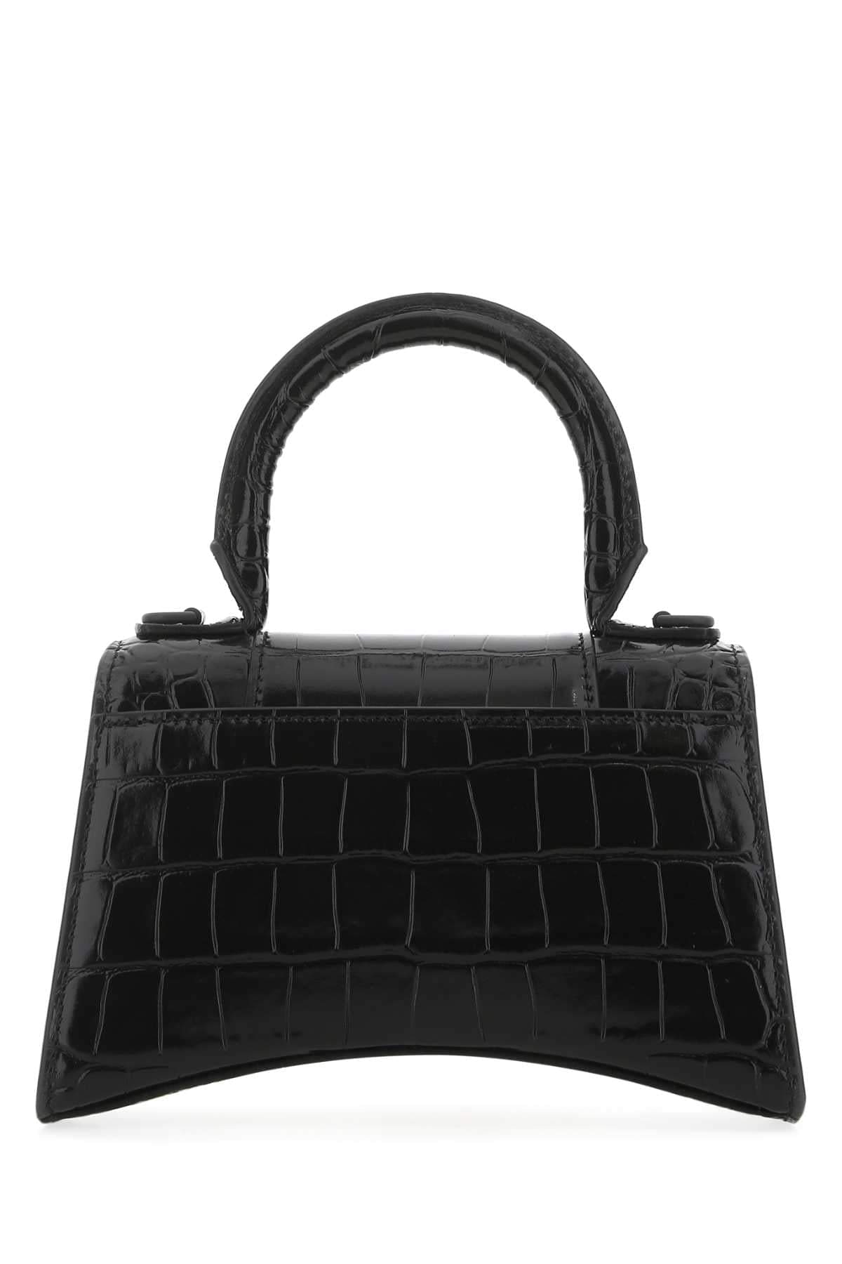 Balenciaga Women Black Leather Xs Hourglass Handbag BALENCIAGA