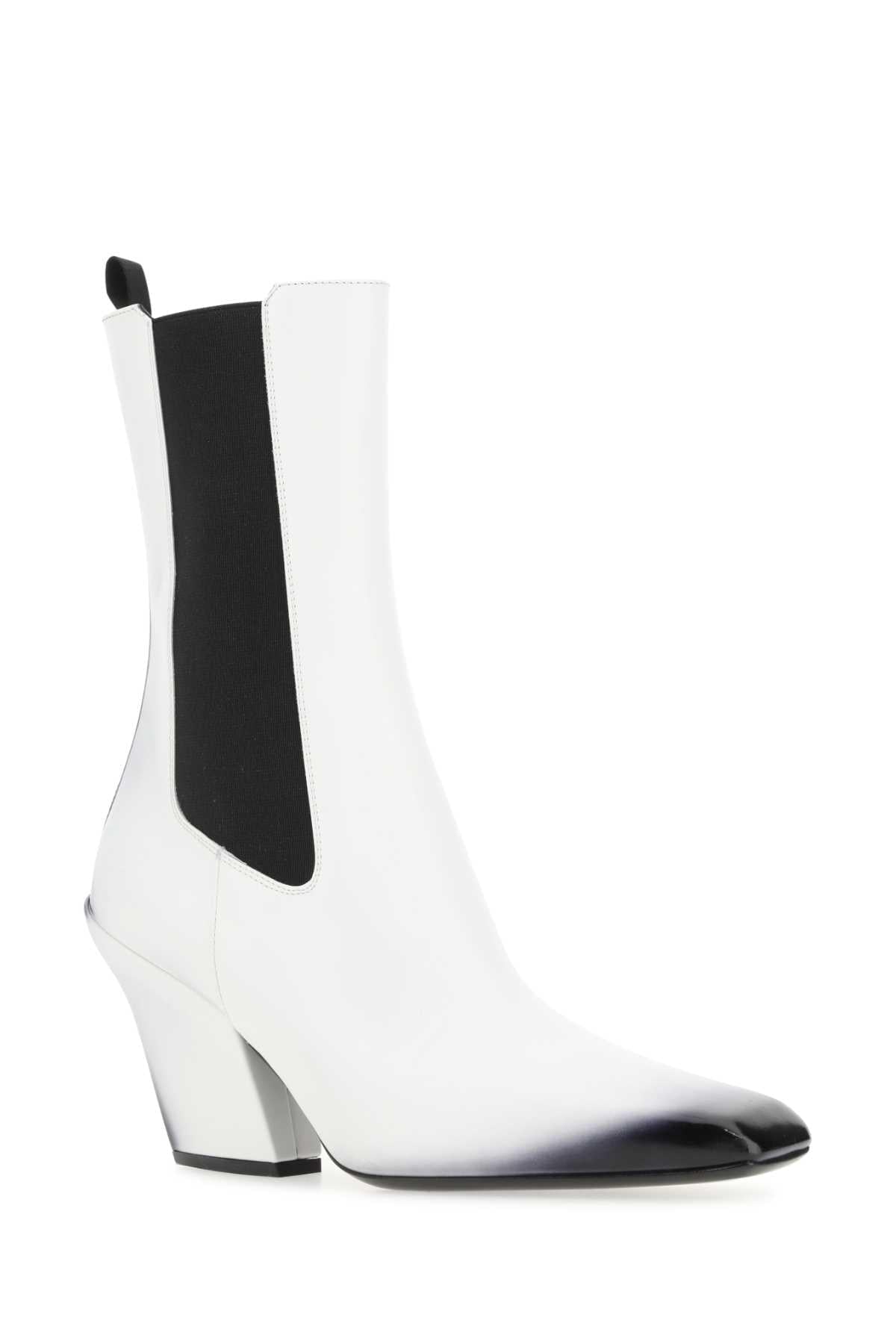 Prada Women White Leather Ankle Boots PRADA