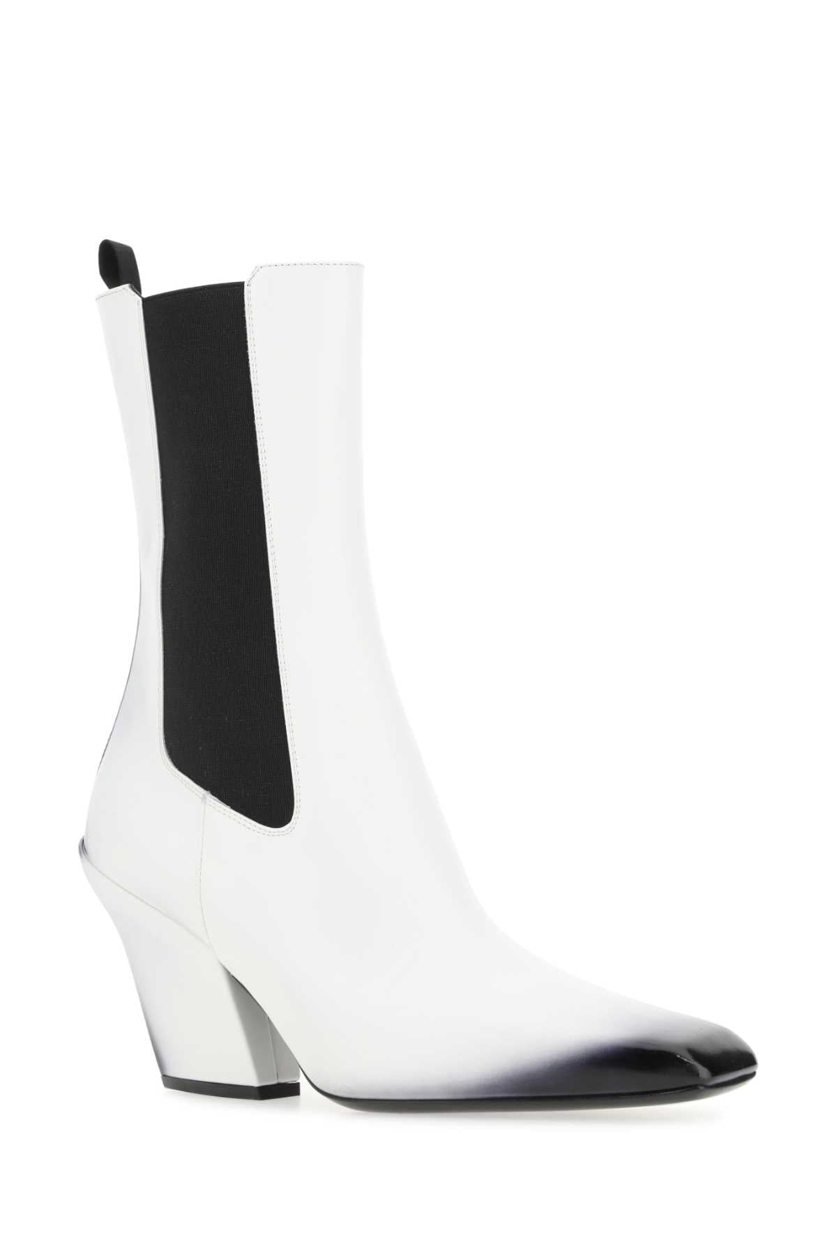 Prada Women White Leather Ankle Boots PRADA