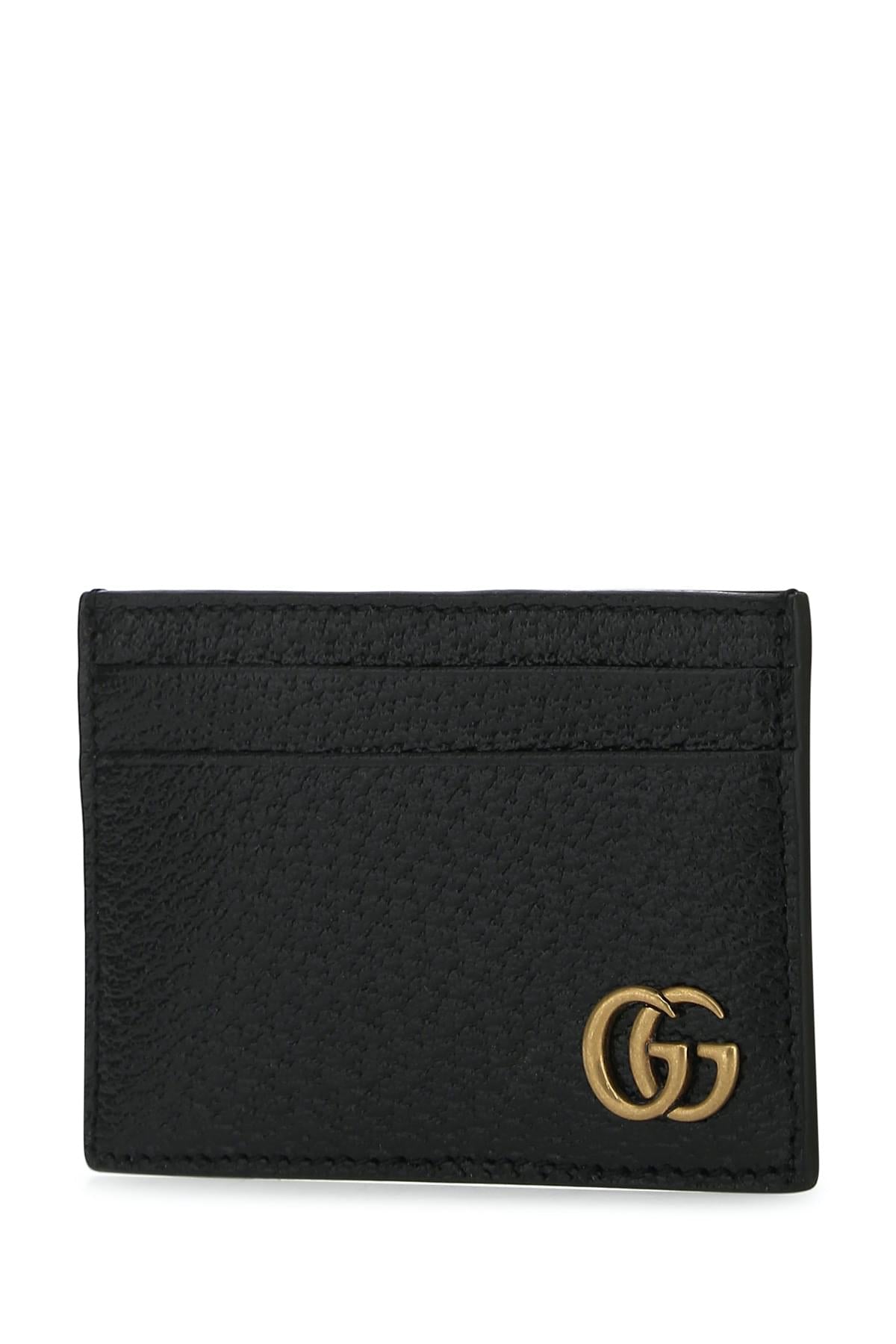 Gucci Men Black Leather Marmont Card Holder GUCCI