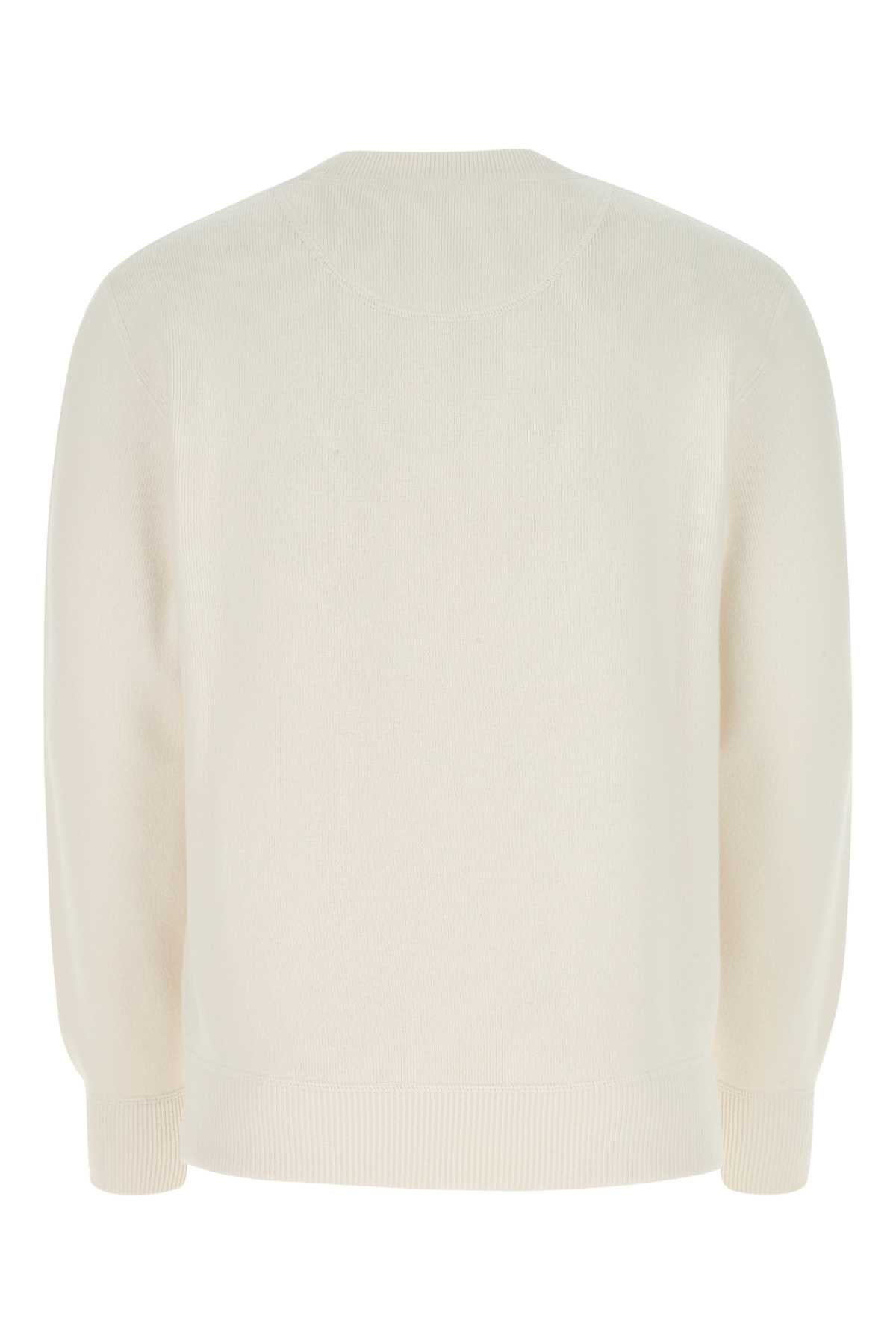 Prada Men Ivory Stretch Cashmere Blend Sweater PRADA