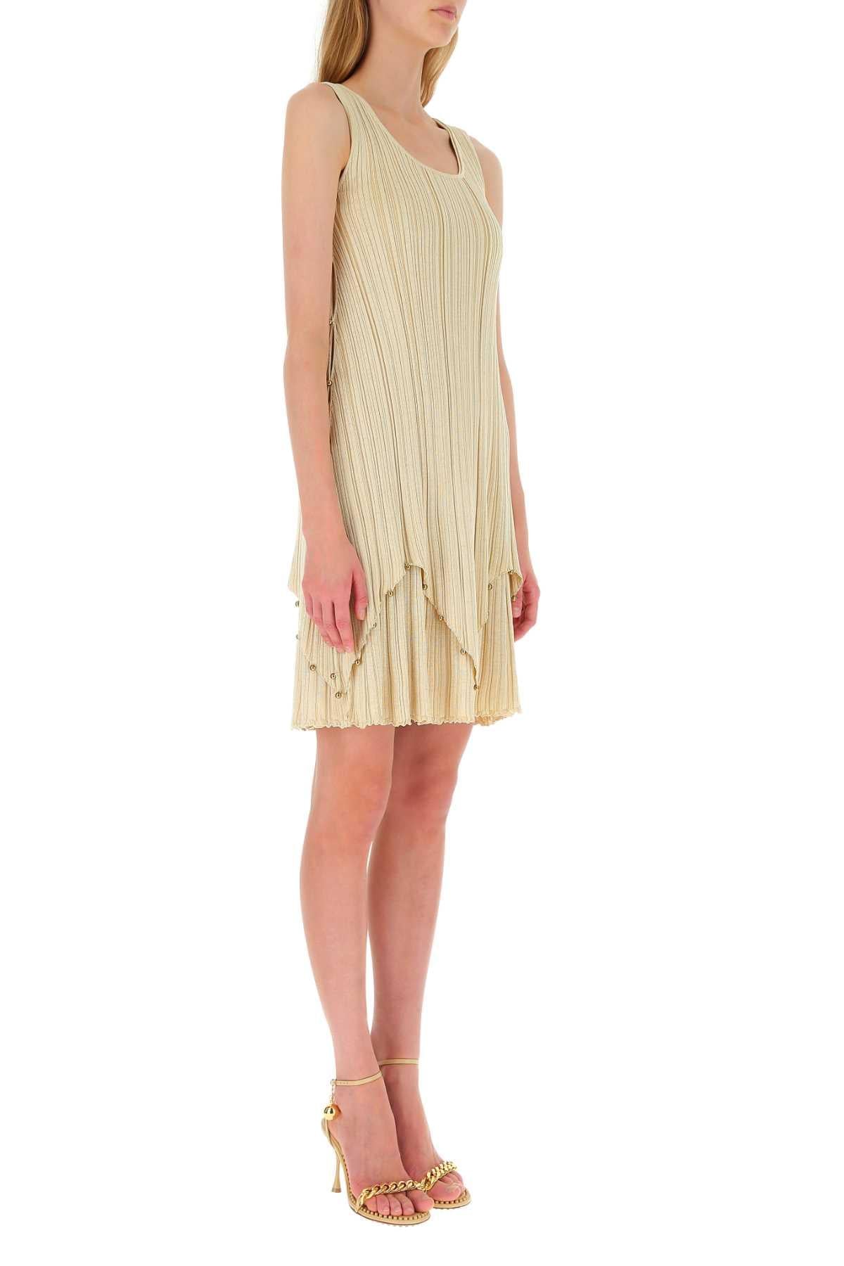 Bottega Veneta Women Gold Polyester Blend Dress BOTTEGA VENETA