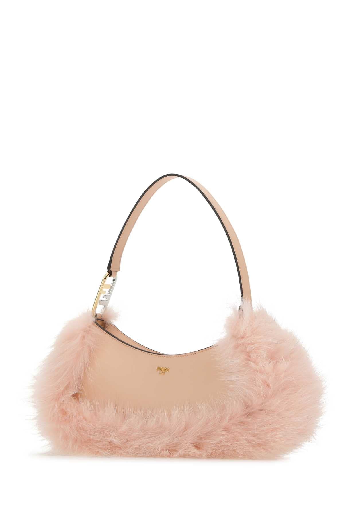 Fendi Women Pink Leather Fendi O Lock Swing Handbag FENDI